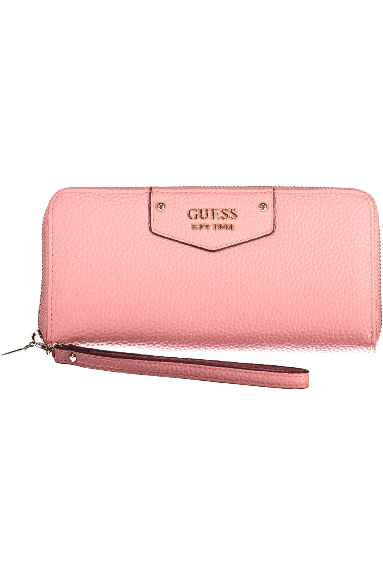 Pink Polyurethane Women Wallet