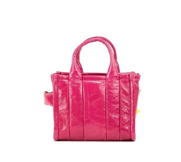 2384962.jpg The Shiny Crinkle Micro Tote Magenta Leather Crossbody Bag Handbag - Image 2