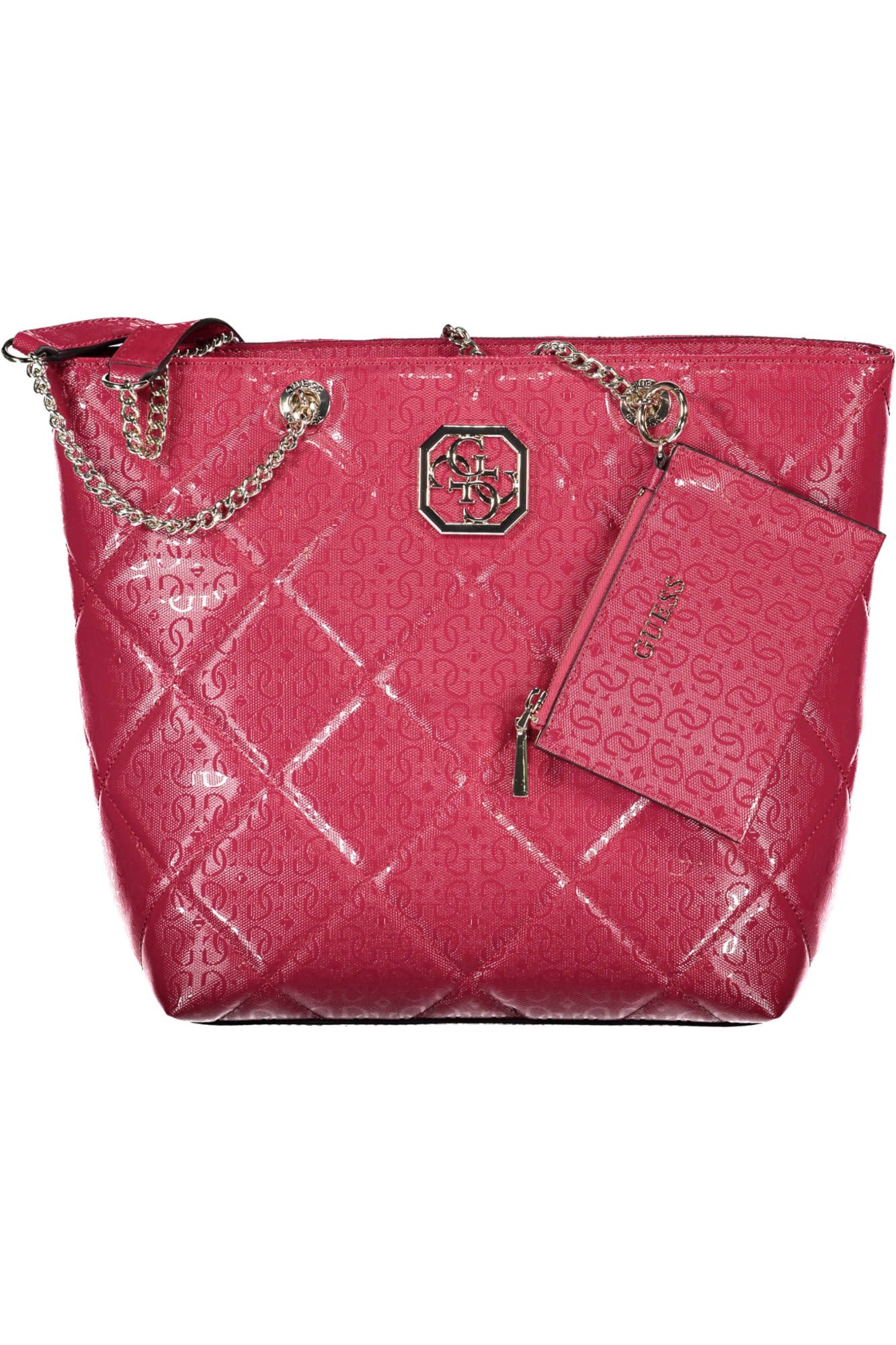 Pink Polyurethane Women Handbag