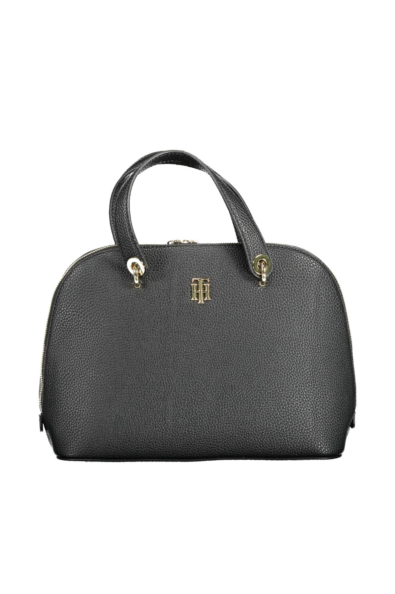 Black Polyurethane Women Handbag