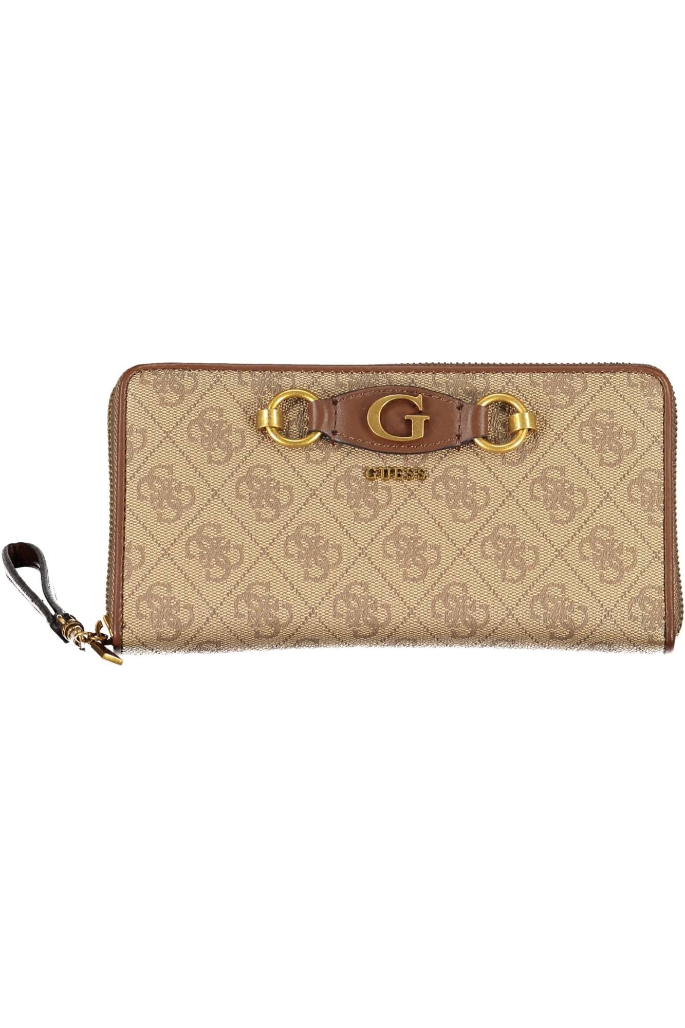 Beige Polyurethane Women Wallet