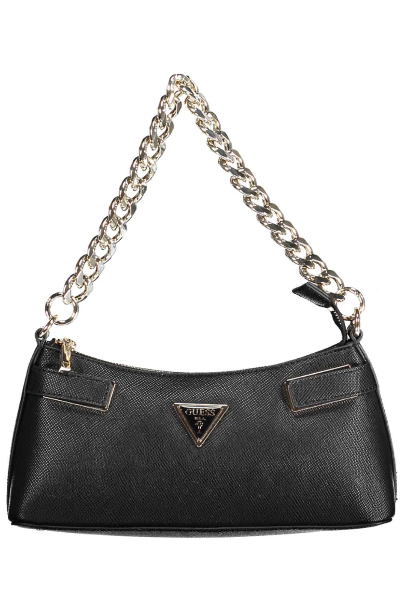 Black Polyurethane Women Handbag