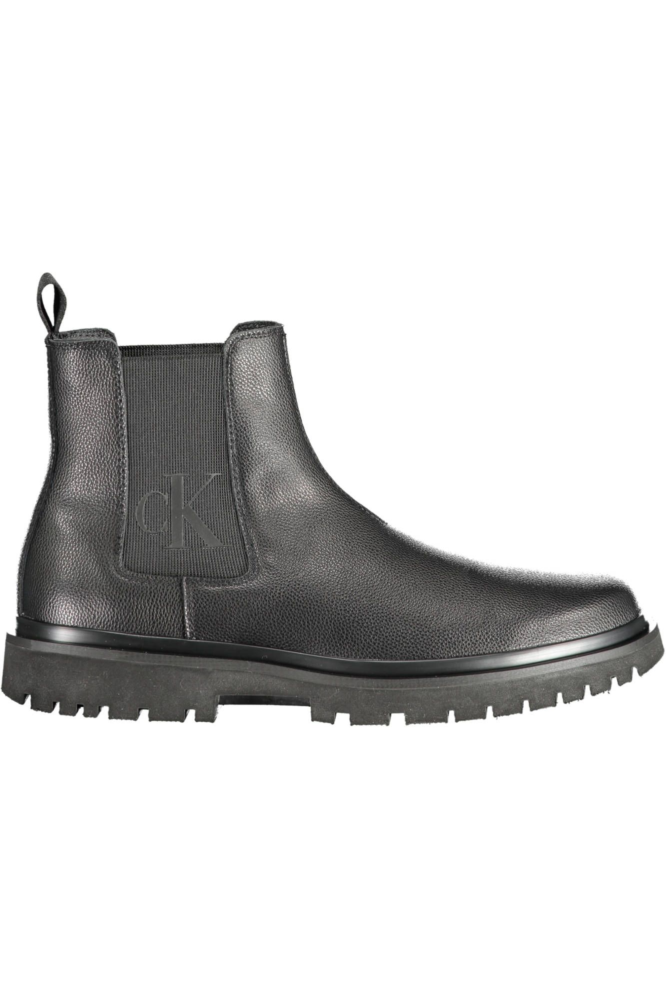 Black Polyester Men Boot