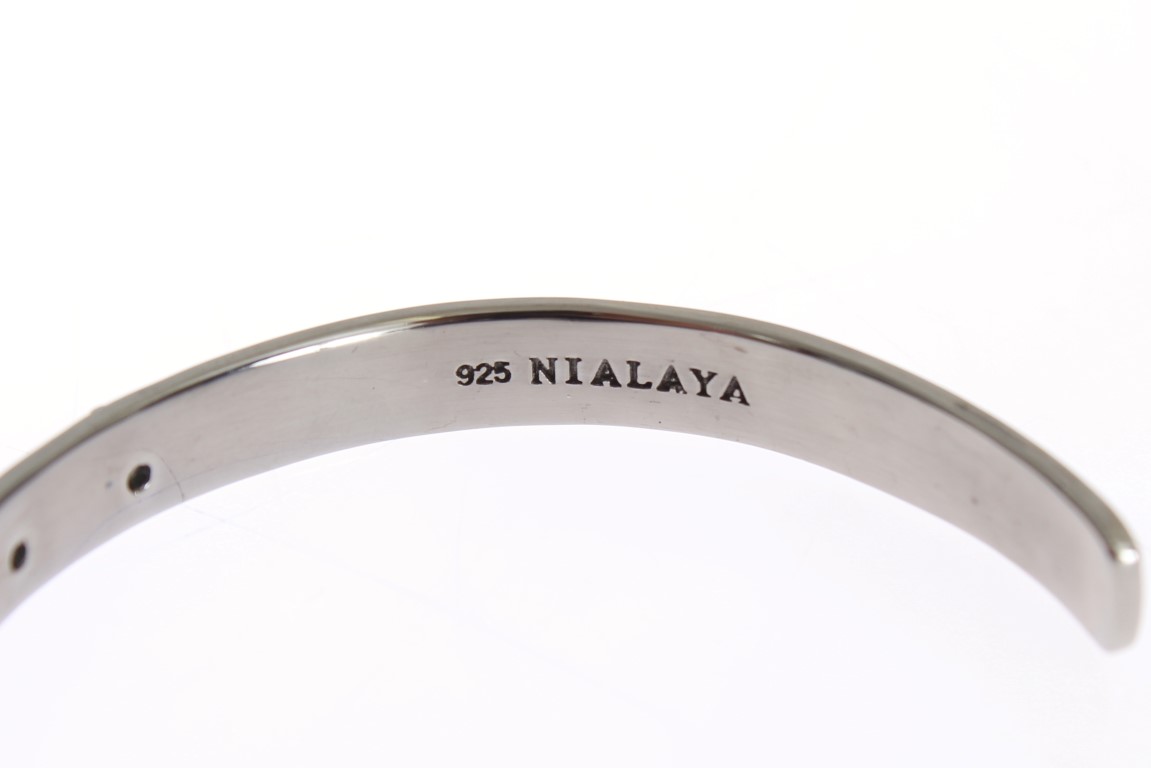 311210.jpg Chic Nialaya Silver CZ Bangle for Her - Image 2