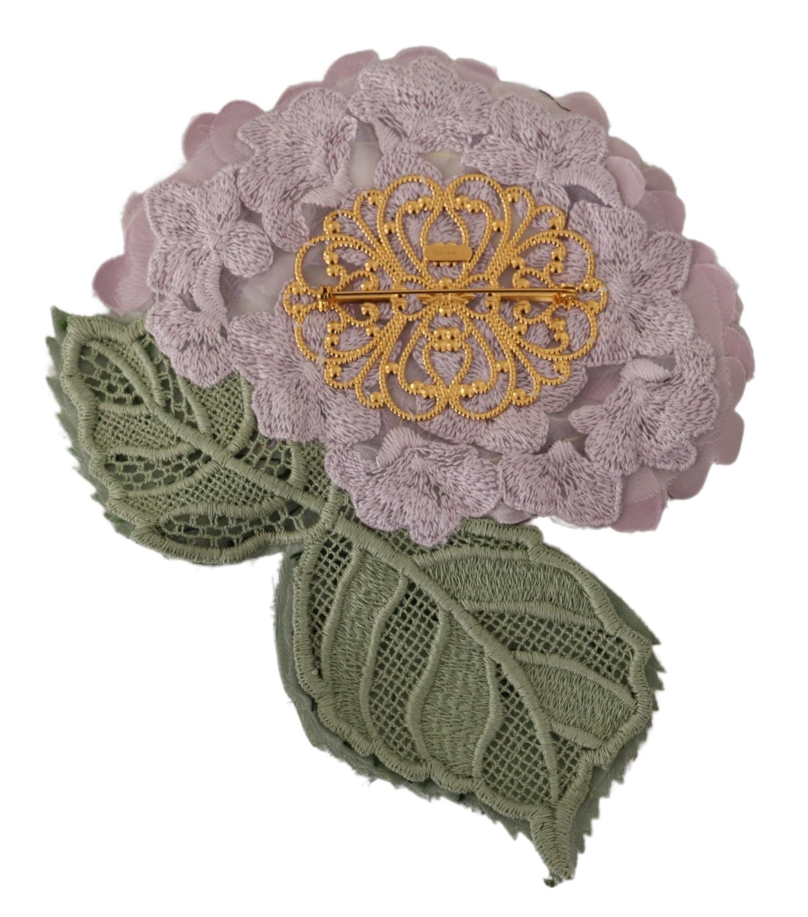 4058255.jpg Elegant Purple Floral Silk Blend Brooch - Image 2