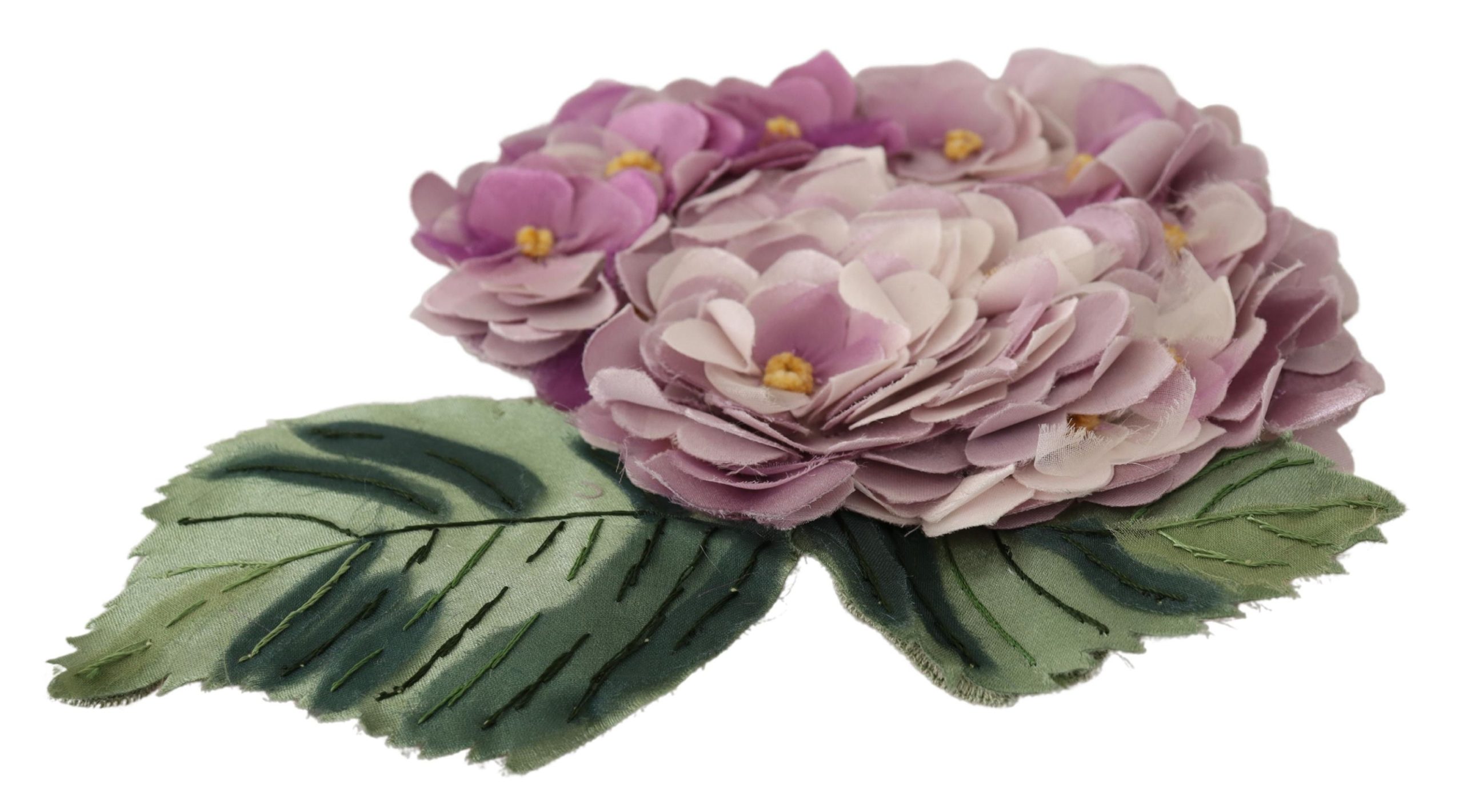 4058257.jpg Elegant Purple Floral Silk Blend Brooch - Image 3