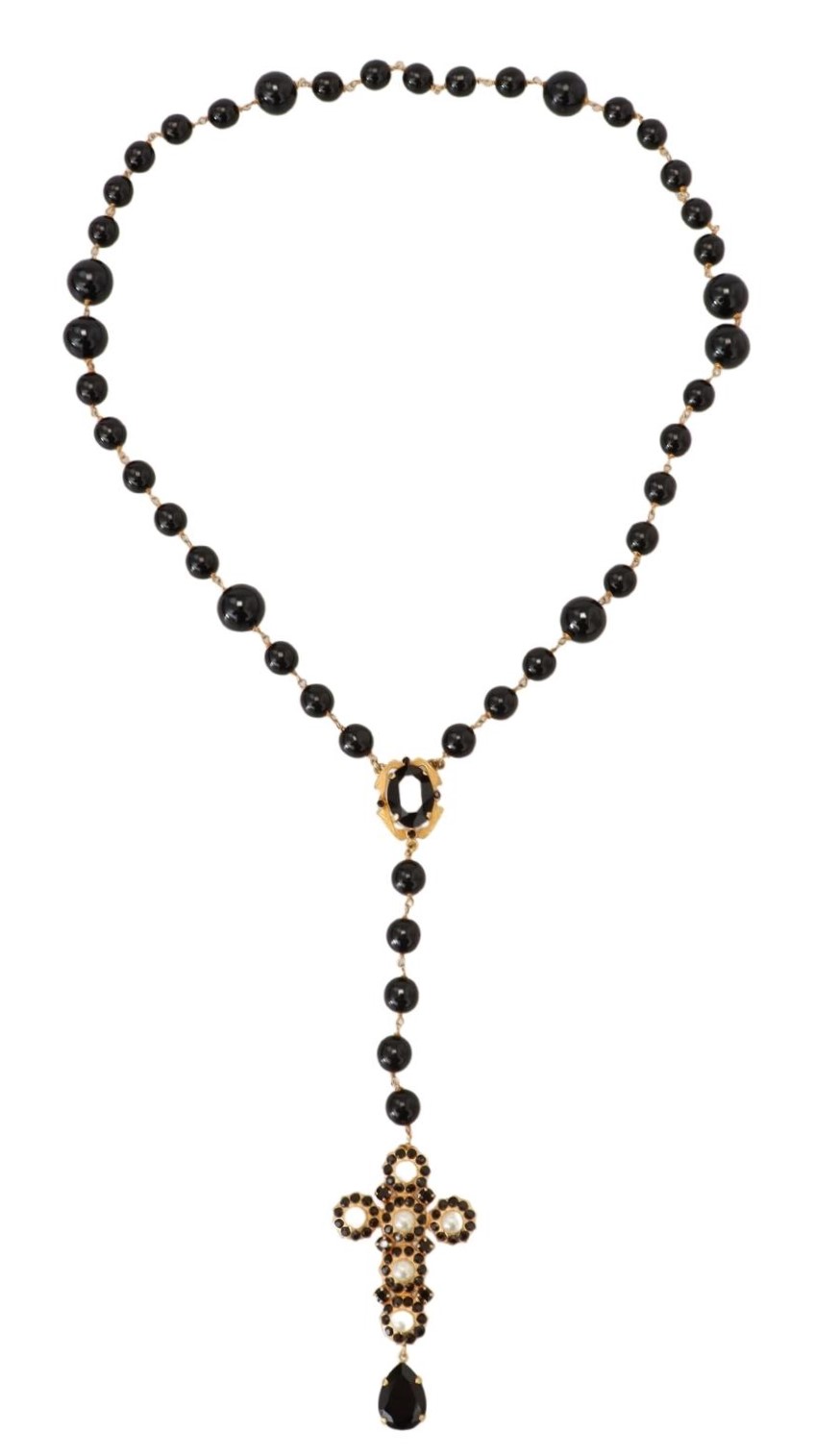 4084885.jpg Elegant Gold Crystal Cross Necklace - Image 3