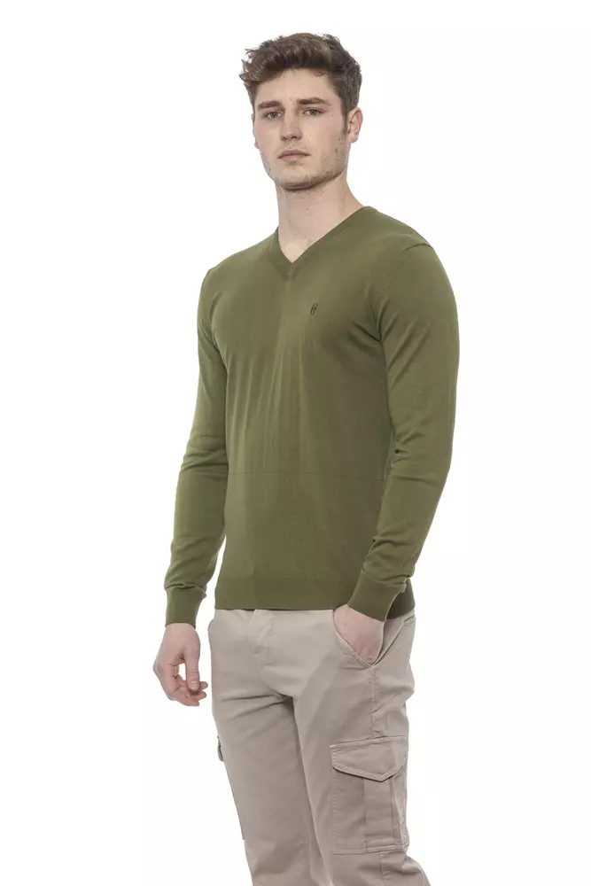 4116329.webp Green Cotton Men Sweater - Image 2