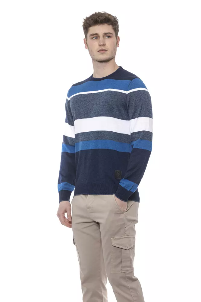 4116335.webp Blue Cotton Men Sweater - Image 2