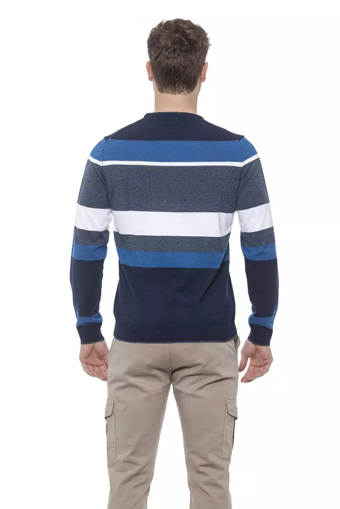 4116376.webp Blue Cotton Men Sweater - Image 3