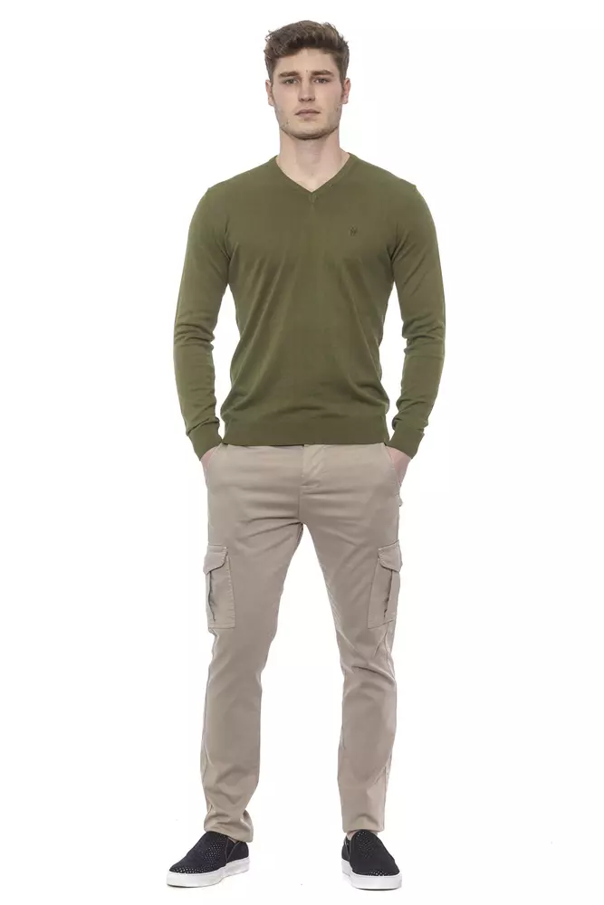4116412.webp Green Cotton Men Sweater - Image 4