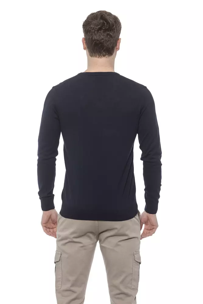 4116534.webp Blue Cotton Men Sweater - Image 3