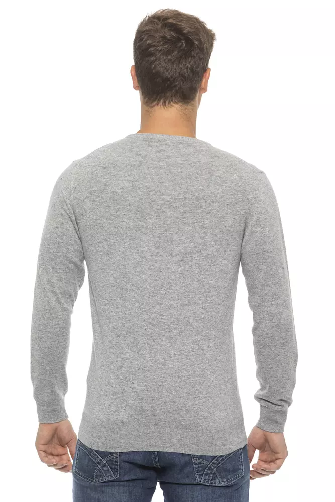 4116669.webp Silver Wool Men's Sweater - Image 3
