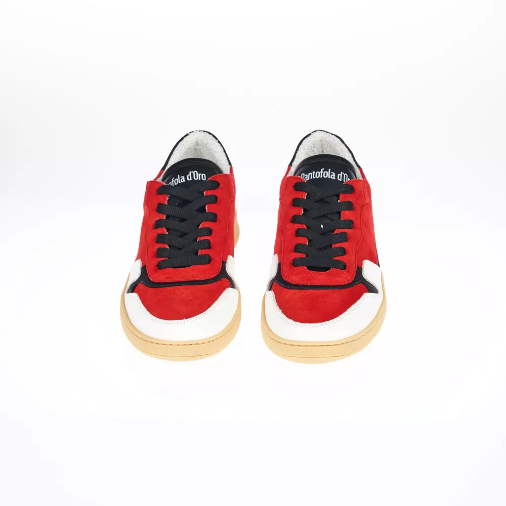 4118512.webp Tricolor Leather Sneaker with Contrast Sole - Image 2