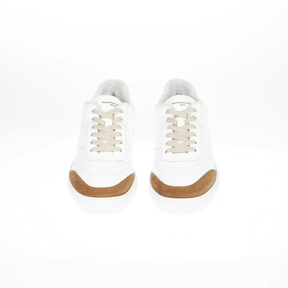 4118561.webp Two-Tone Leather Sneakers with Logo Detail - Image 2
