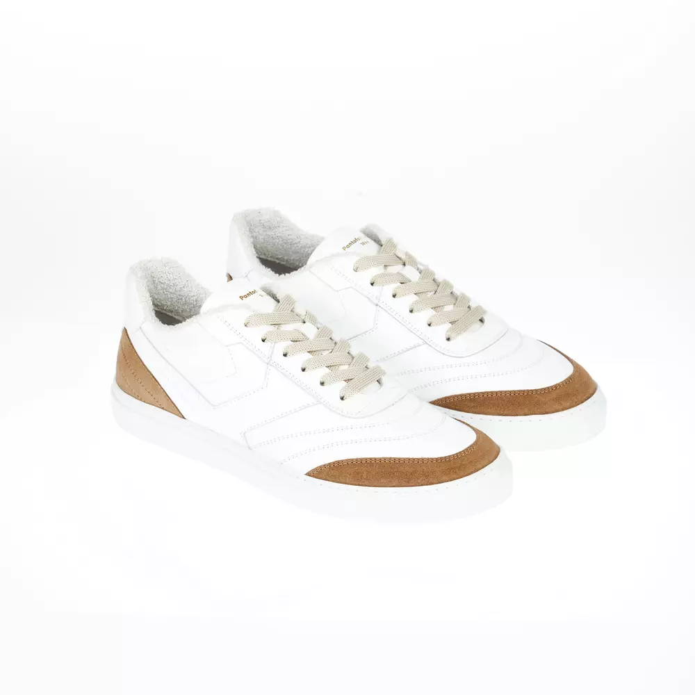 4118565.webp Two-Tone Leather Sneakers with Logo Detail - Image 3
