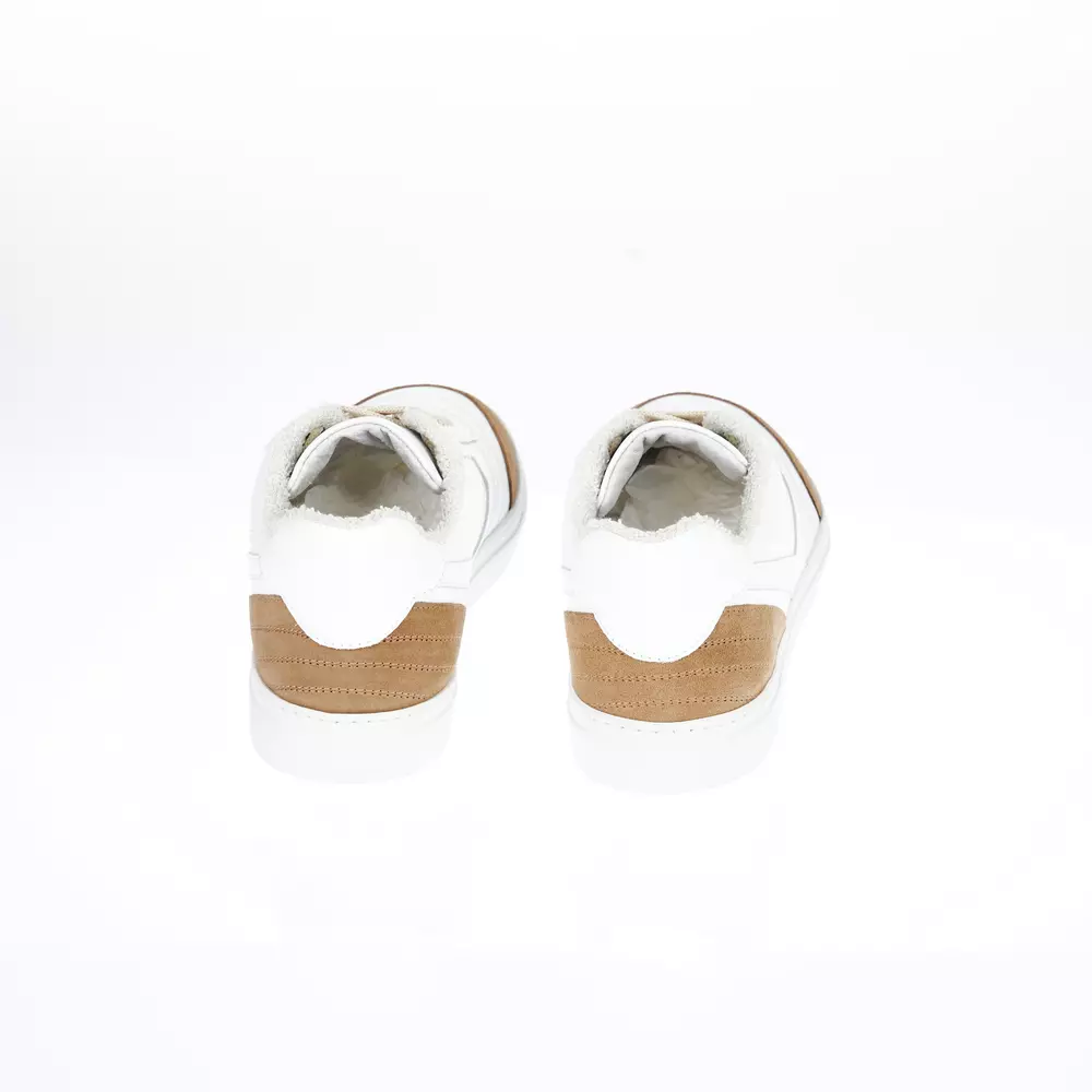 4118572.webp Two-Tone Leather Sneakers with Logo Detail - Image 4