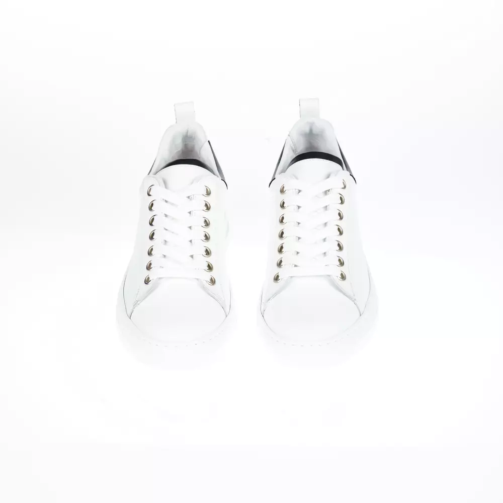 4119860.webp Elegant White Monocolor Leather Sneakers - Image 2