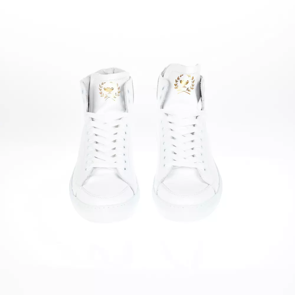 4119870.webp Monochrome Leather Lace-Up Sneakers - Image 2