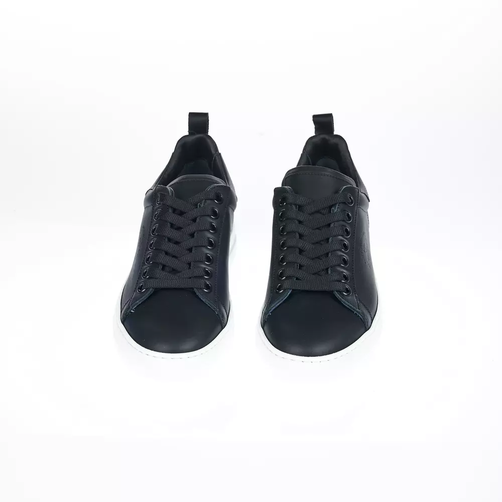 4119871.webp Sleek Monochrome Leather Sneakers - Italian Crafted - Image 2