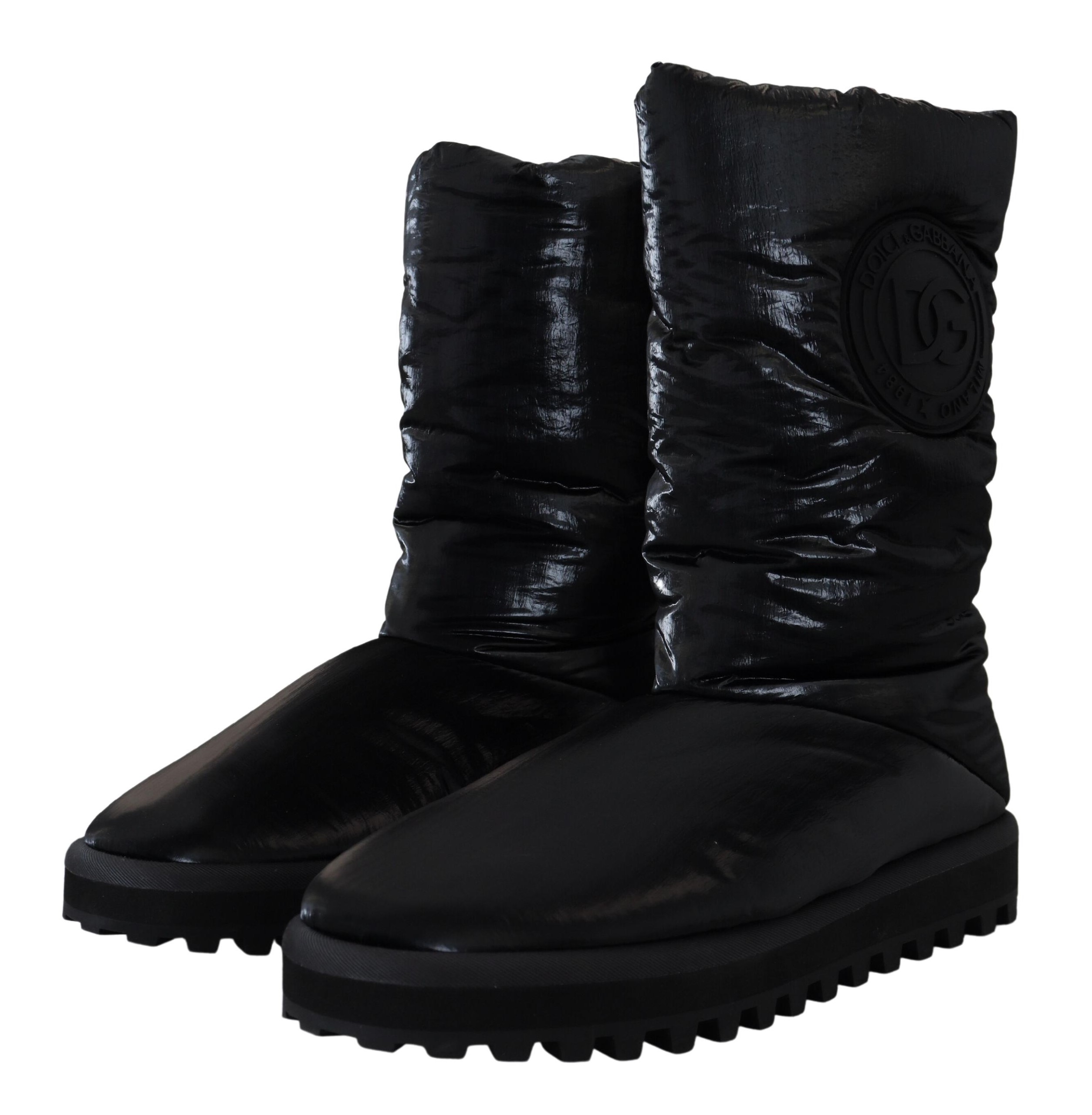4120576.jpg Elegant Mid-Calf Boots in Black Polyester - Image 6