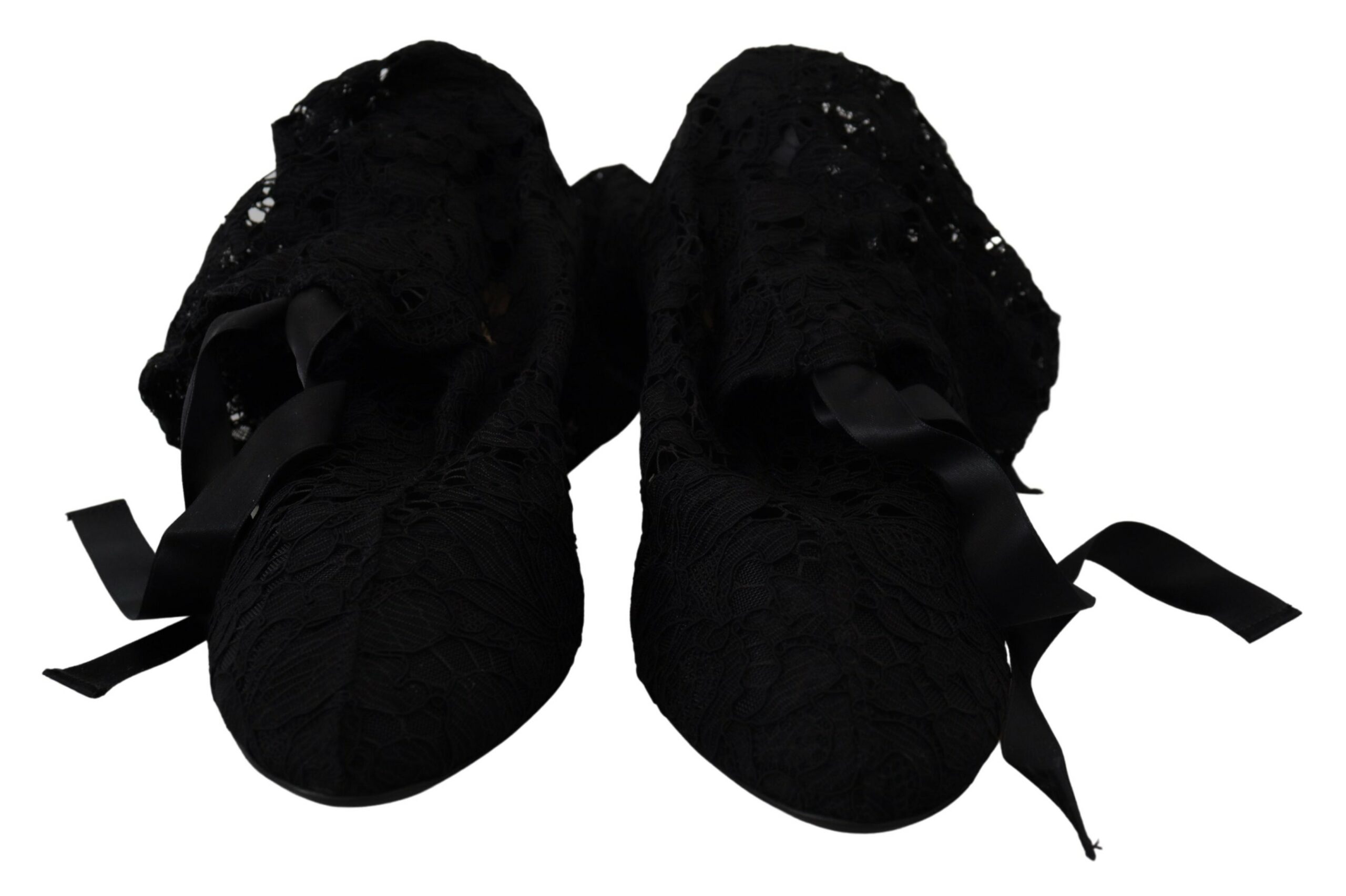 4127292.jpg Elegant Black Lace Stretch Sock Pumps - Image 6