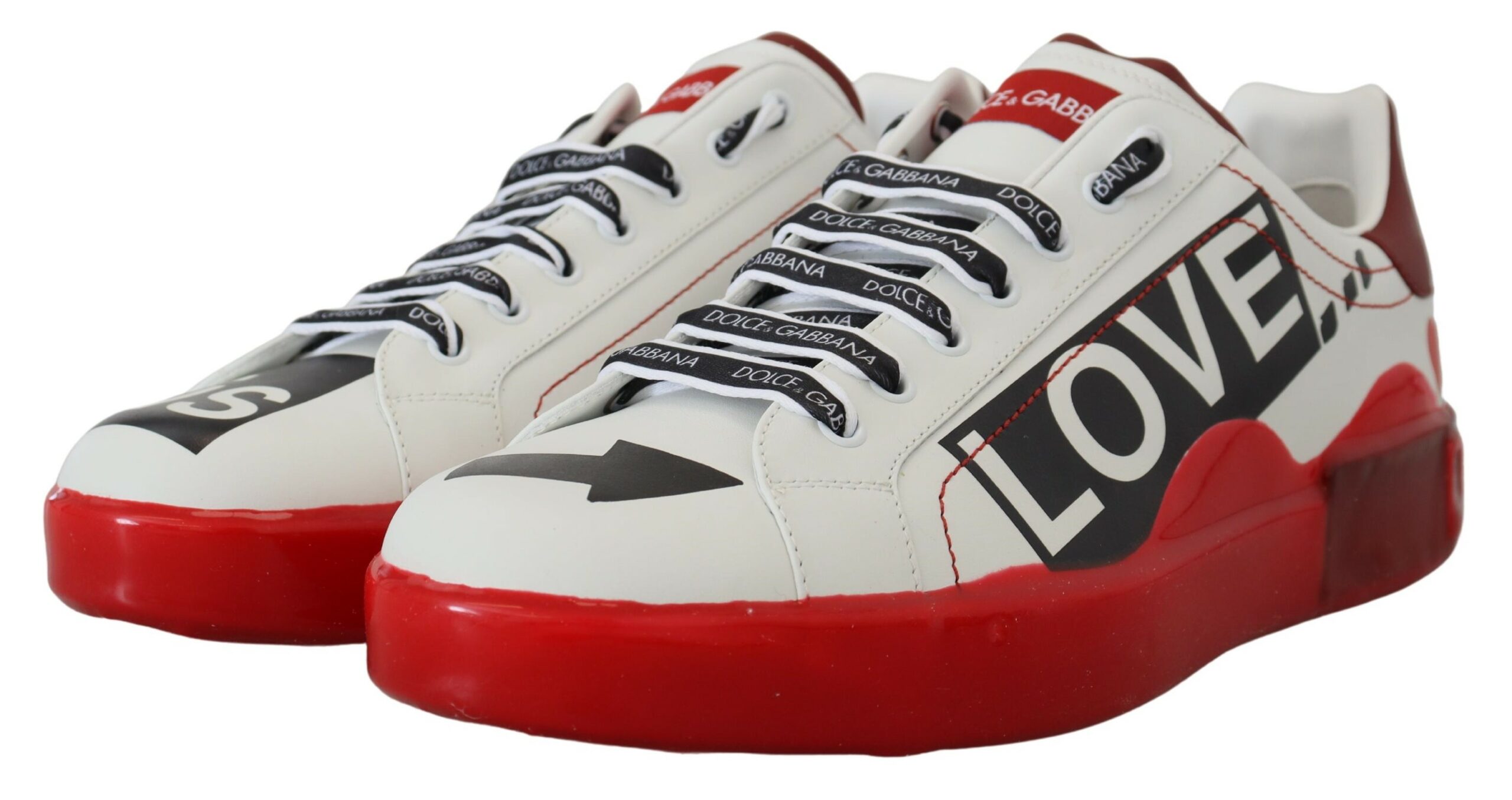 4200096.jpg Exclusive Red & White Love Motif Sneakers - Image 6