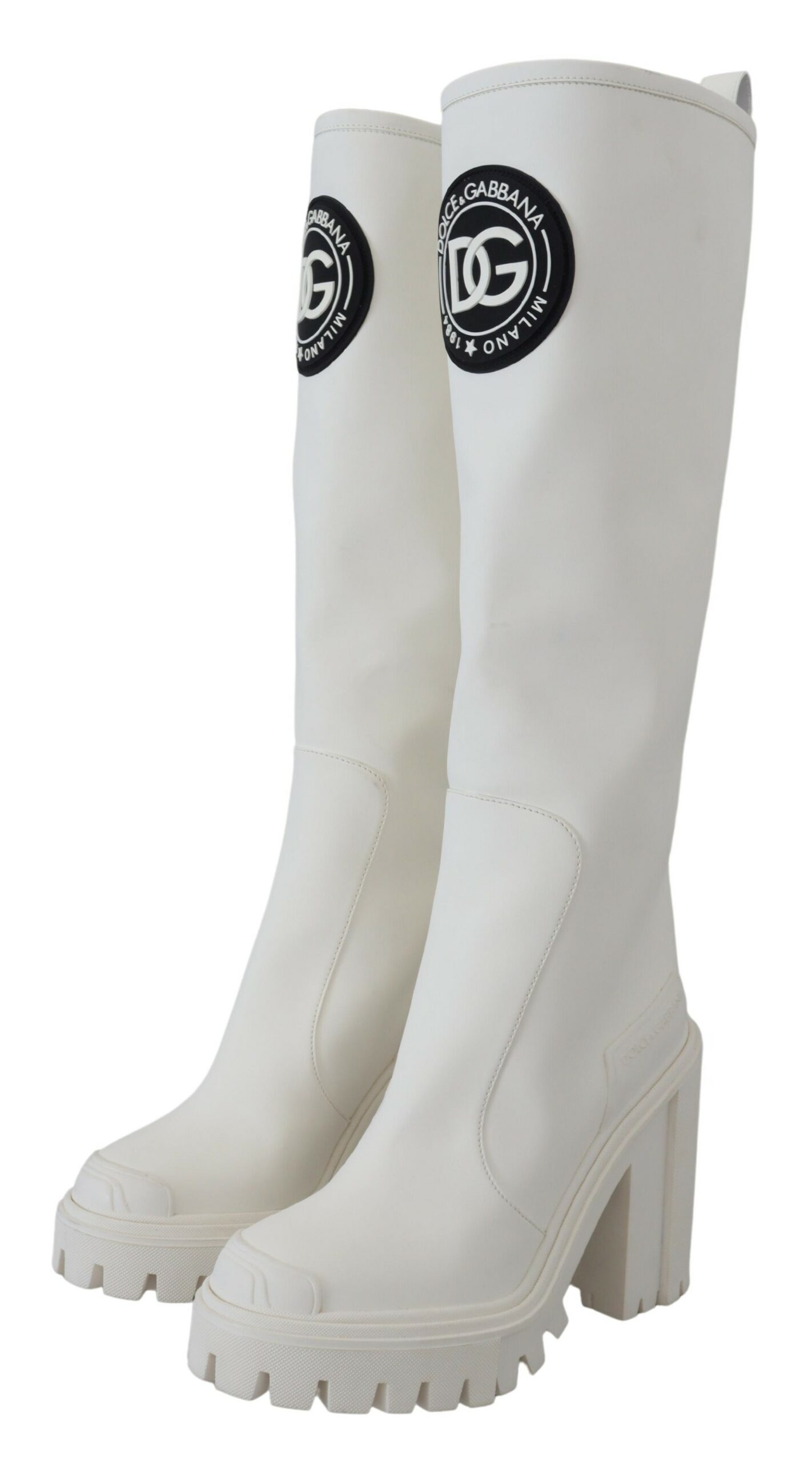 4204191.jpg Elegant White Leather Knee Boots - Image 3