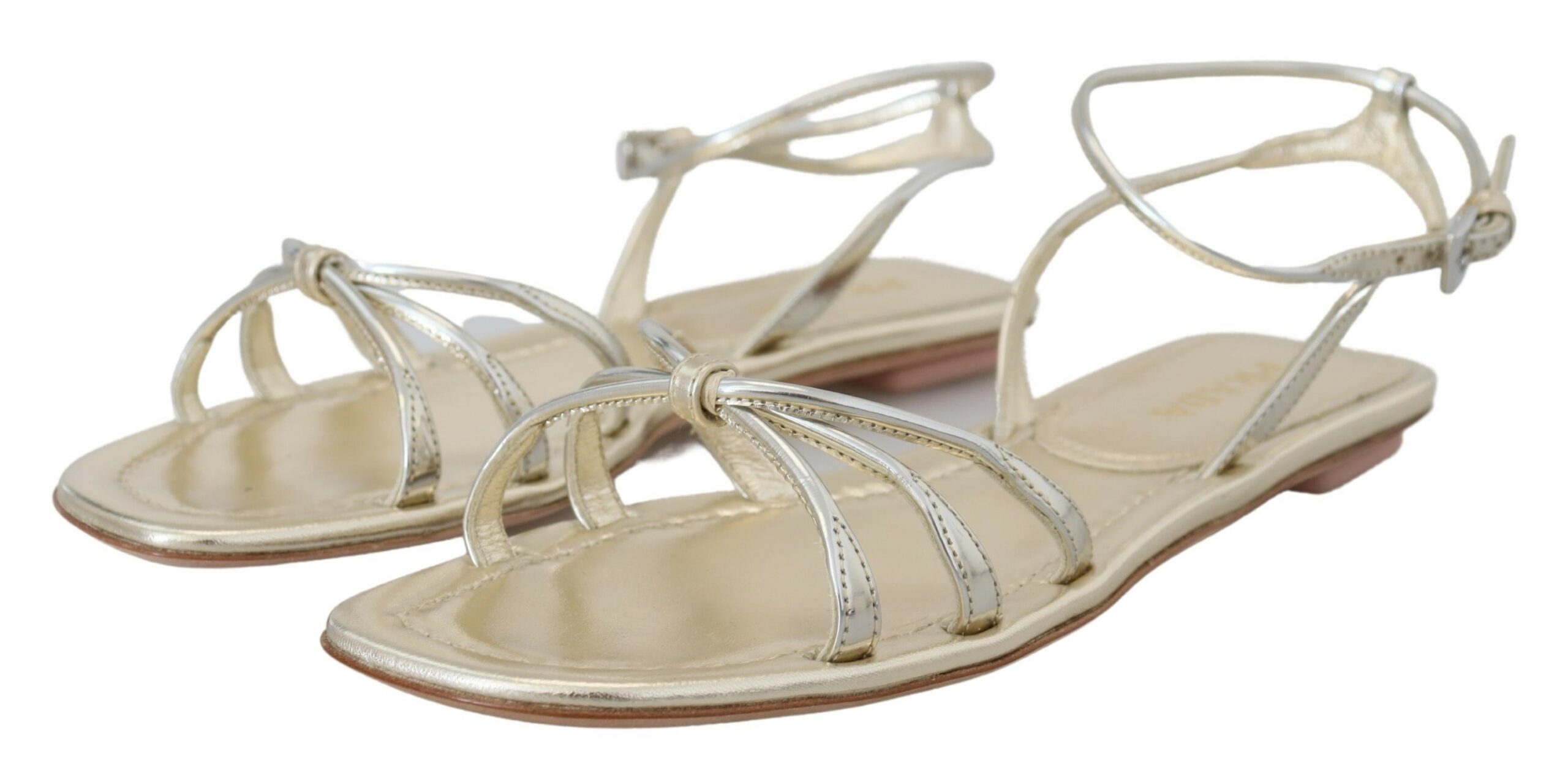 4227458.jpg Elegant Silver Ankle Strap Flats - Image 3