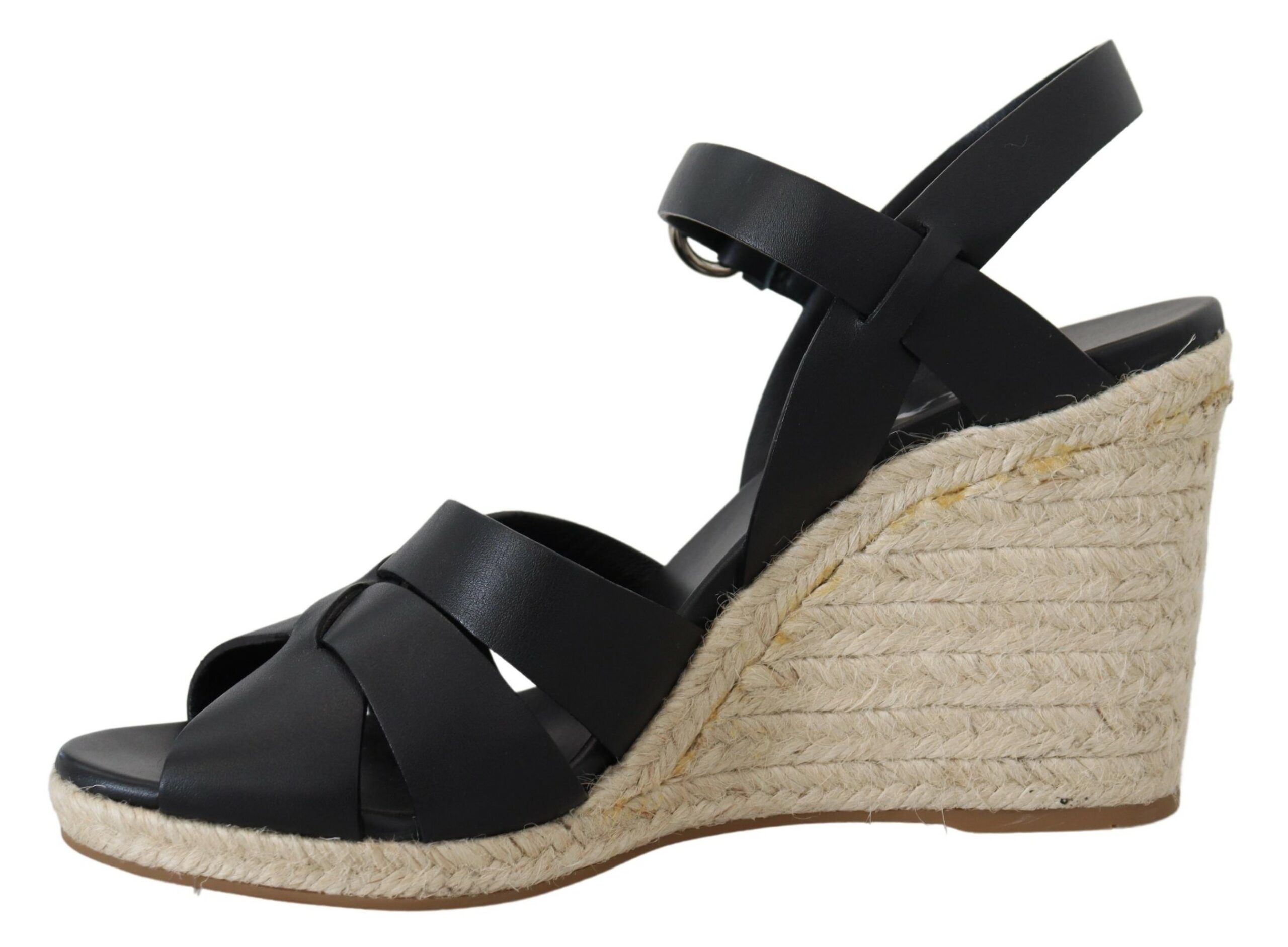 4227492.jpg Elegant Two-Tone Leather Wedge Sandals - Image 5