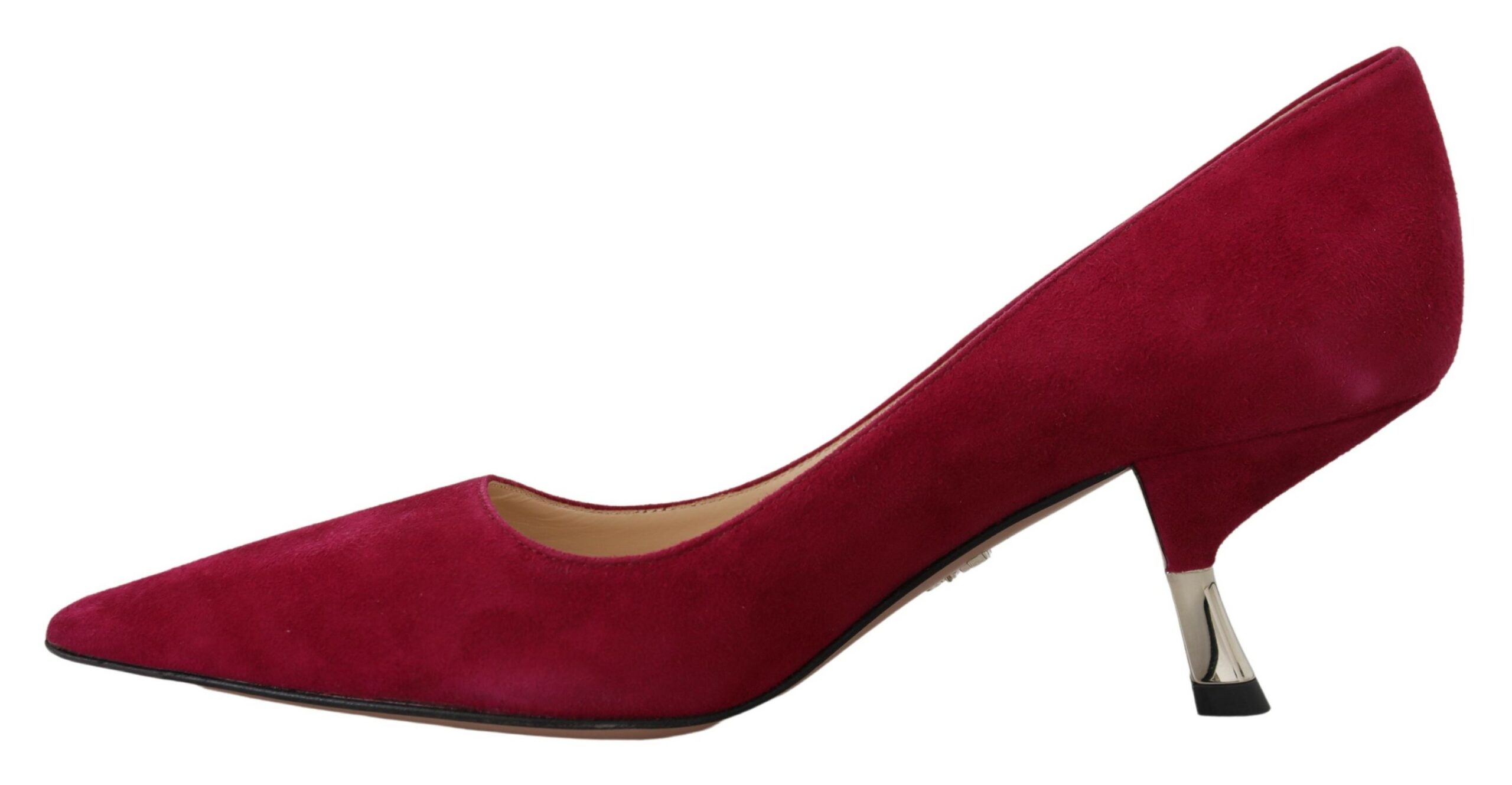 4227625.jpg Elegant Dark Pink Suede Heels Pumps - Image 5