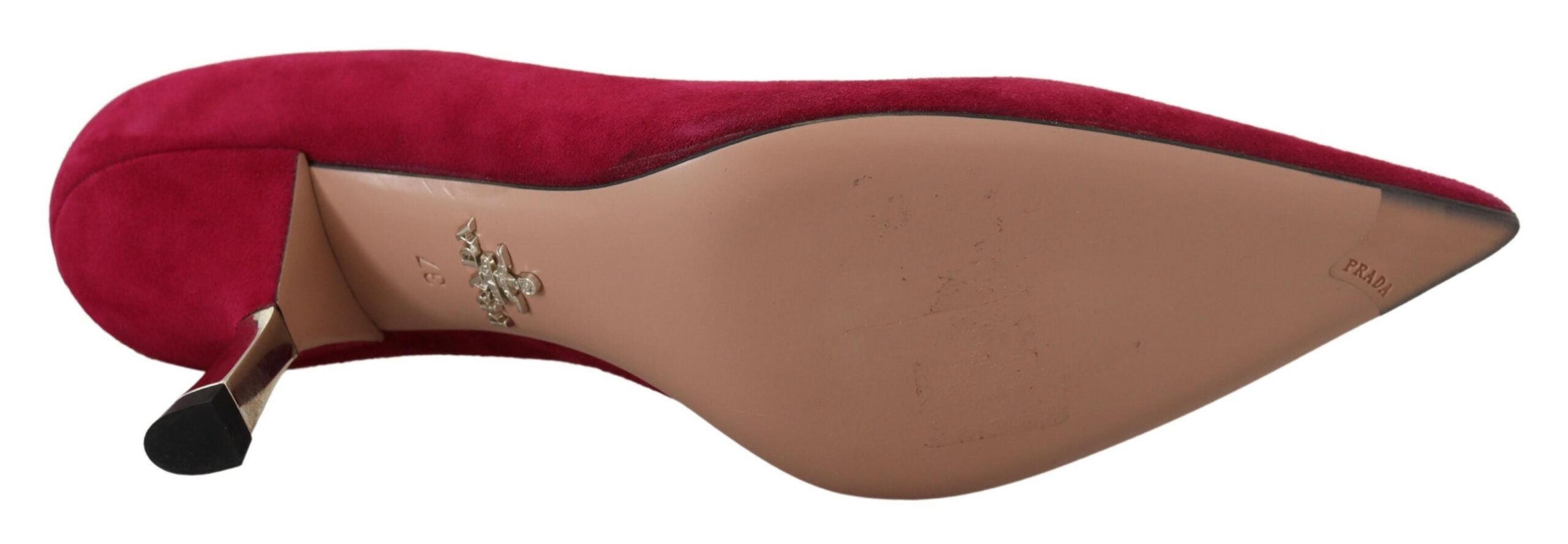 4227628.jpg Elegant Dark Pink Suede Heels Pumps - Image 6