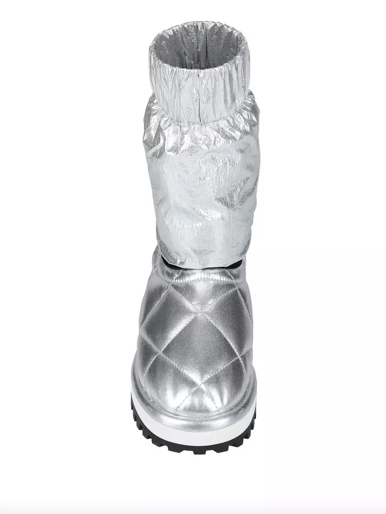 4236182.webp Chic Silver-Tone Ankle Boots with Logo Applique - Image 4