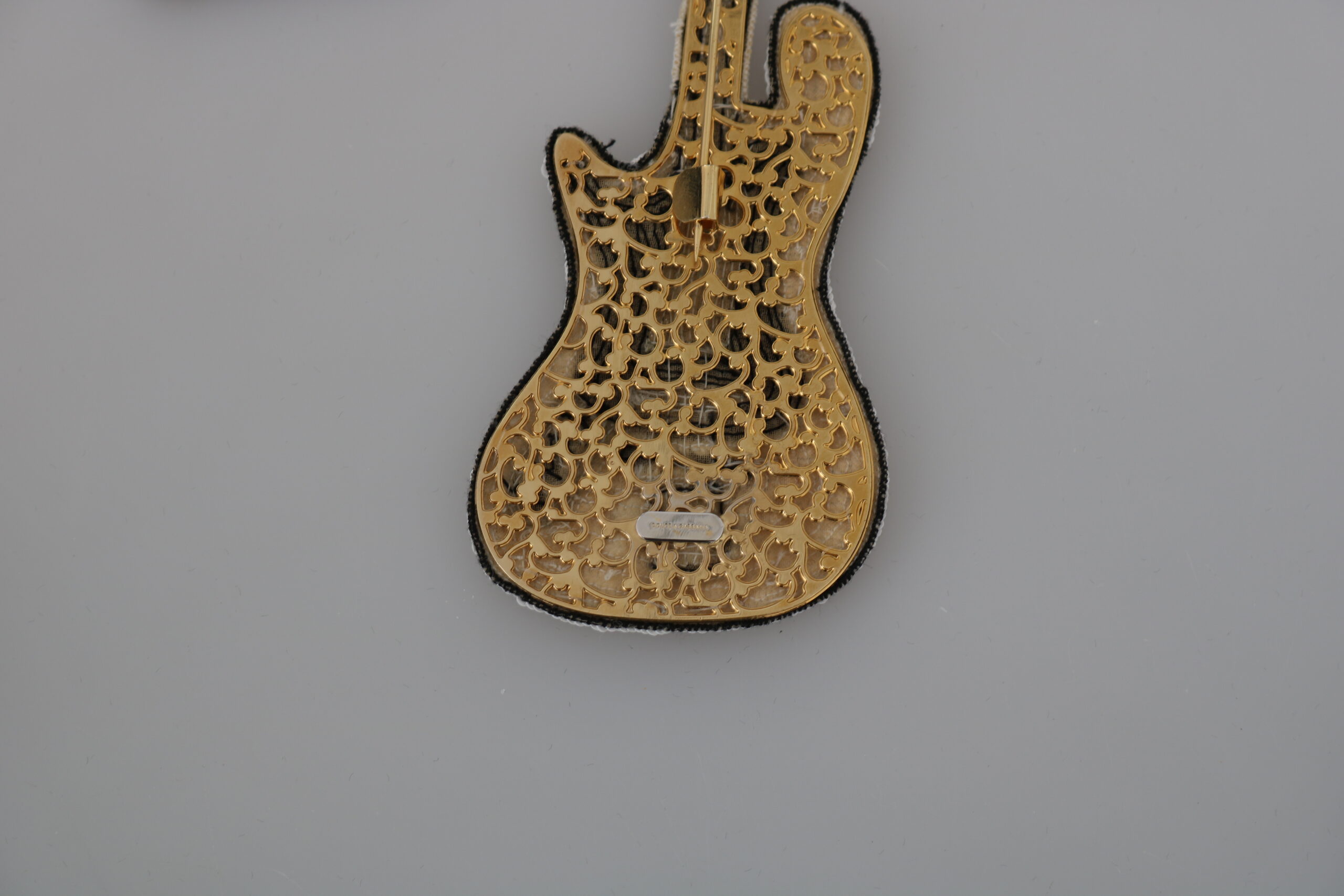 4272271.jpg Gold Sequined Guitar Pin Brooch - Image 3