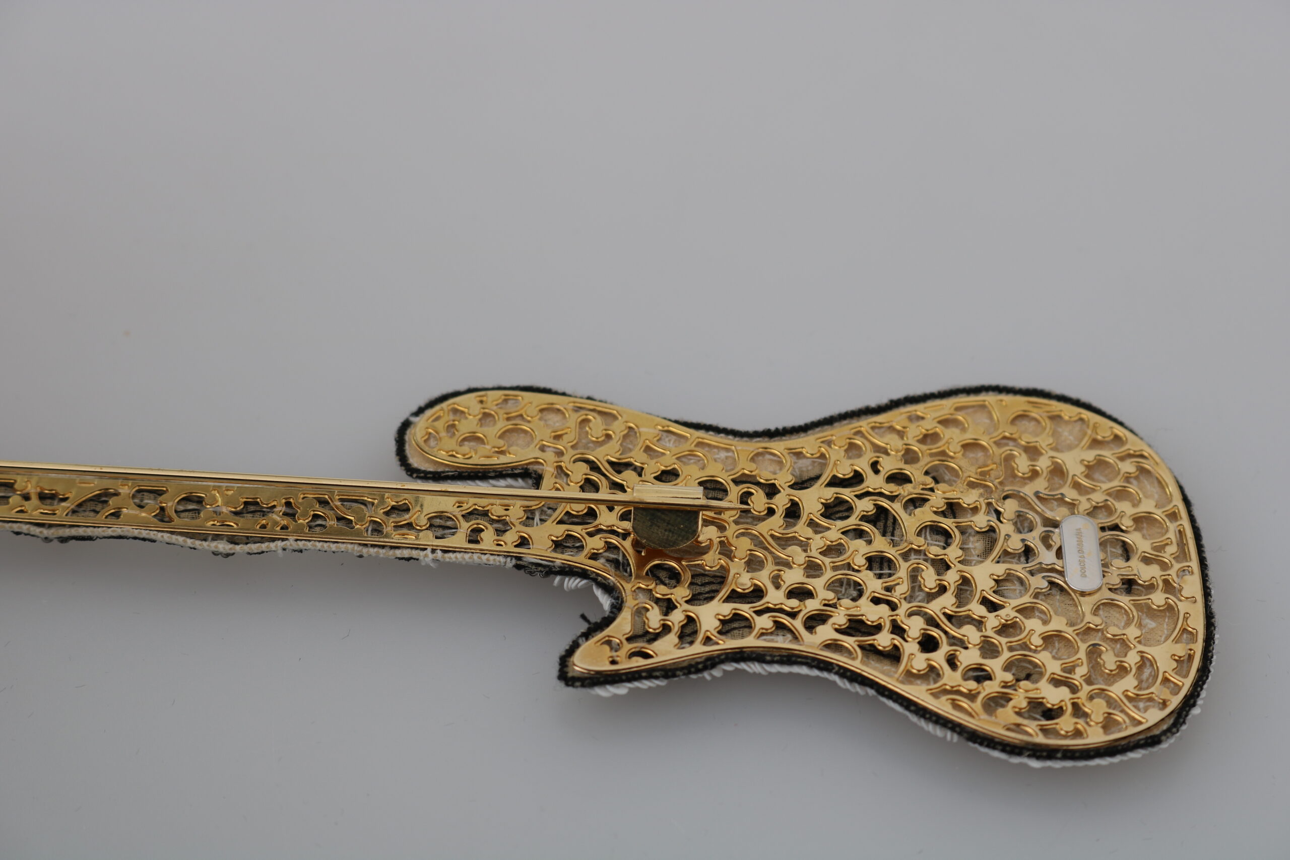 4272272.jpg Gold Sequined Guitar Pin Brooch - Image 4