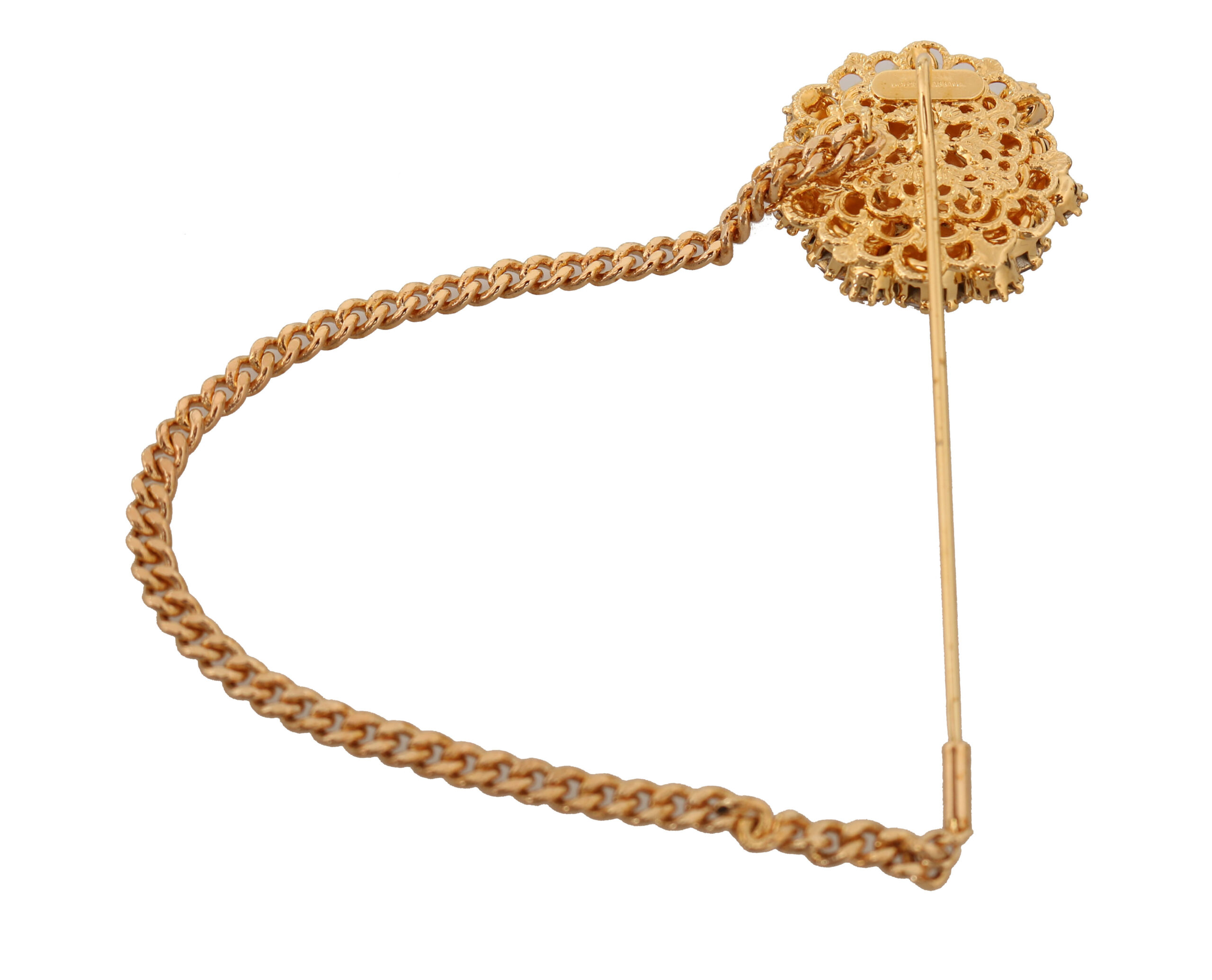 4273236.jpg Exquisite Crystal-Embellished Gold Brooch - Image 2