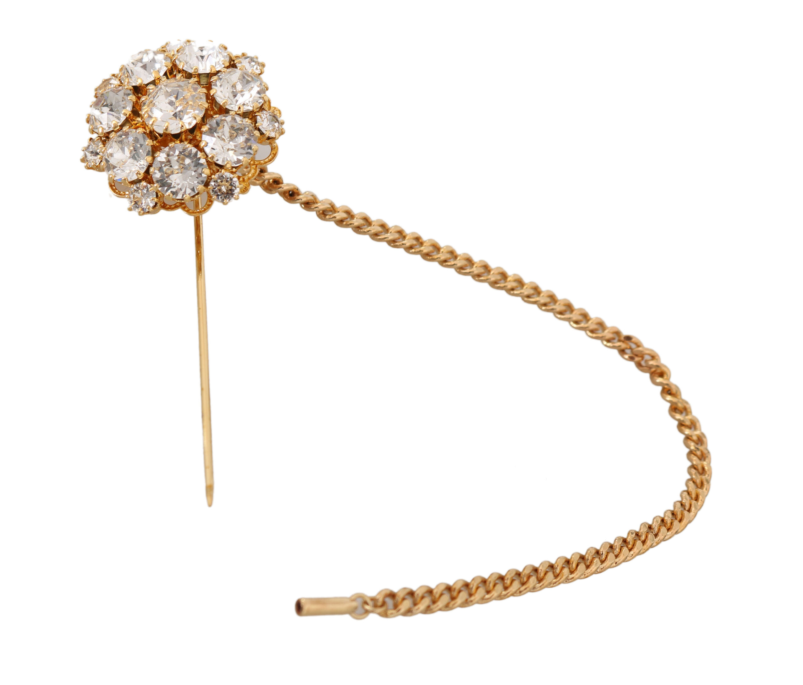 4273239.jpg Exquisite Crystal-Embellished Gold Brooch - Image 5