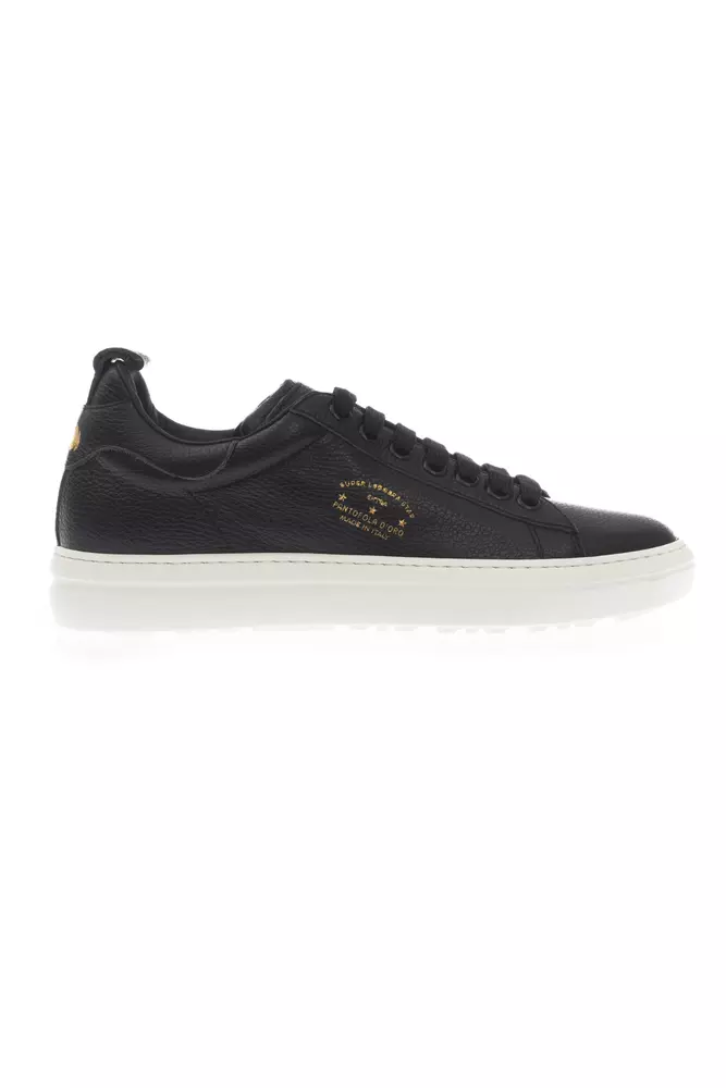 Black Leather Men Sneaker