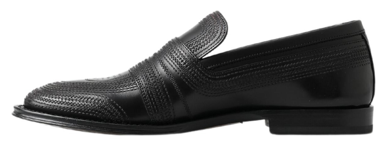 4282243.jpg Elegant Black Leather Slipper Loafers - Image 2