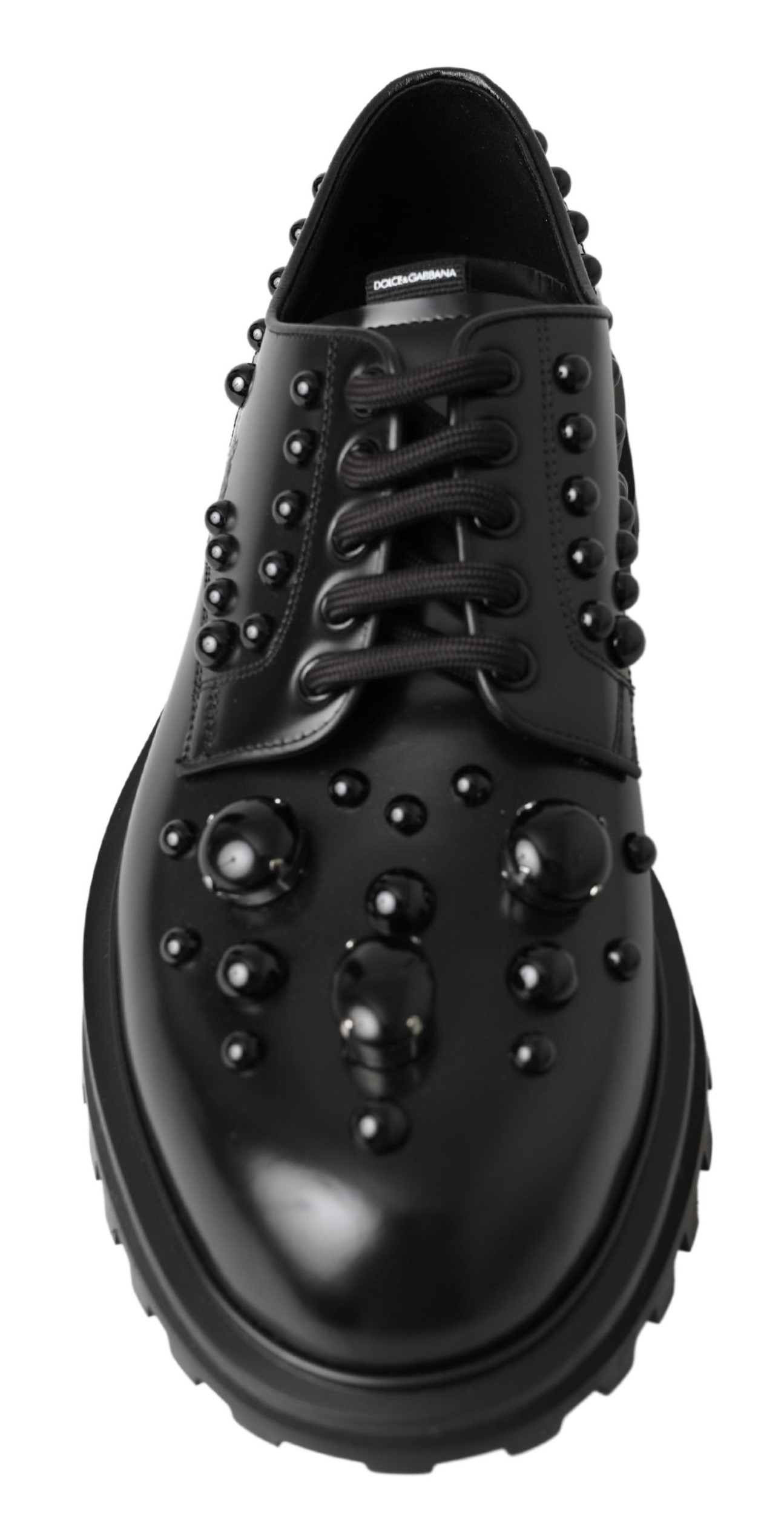4282301.jpg Elegant Studded Black Leather Derby Shoes - Image 6