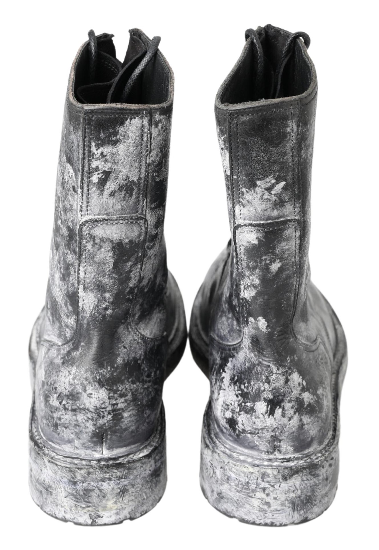 4282699.jpg Chic Black Lace-Up Boots with Gray White Fade - Image 6