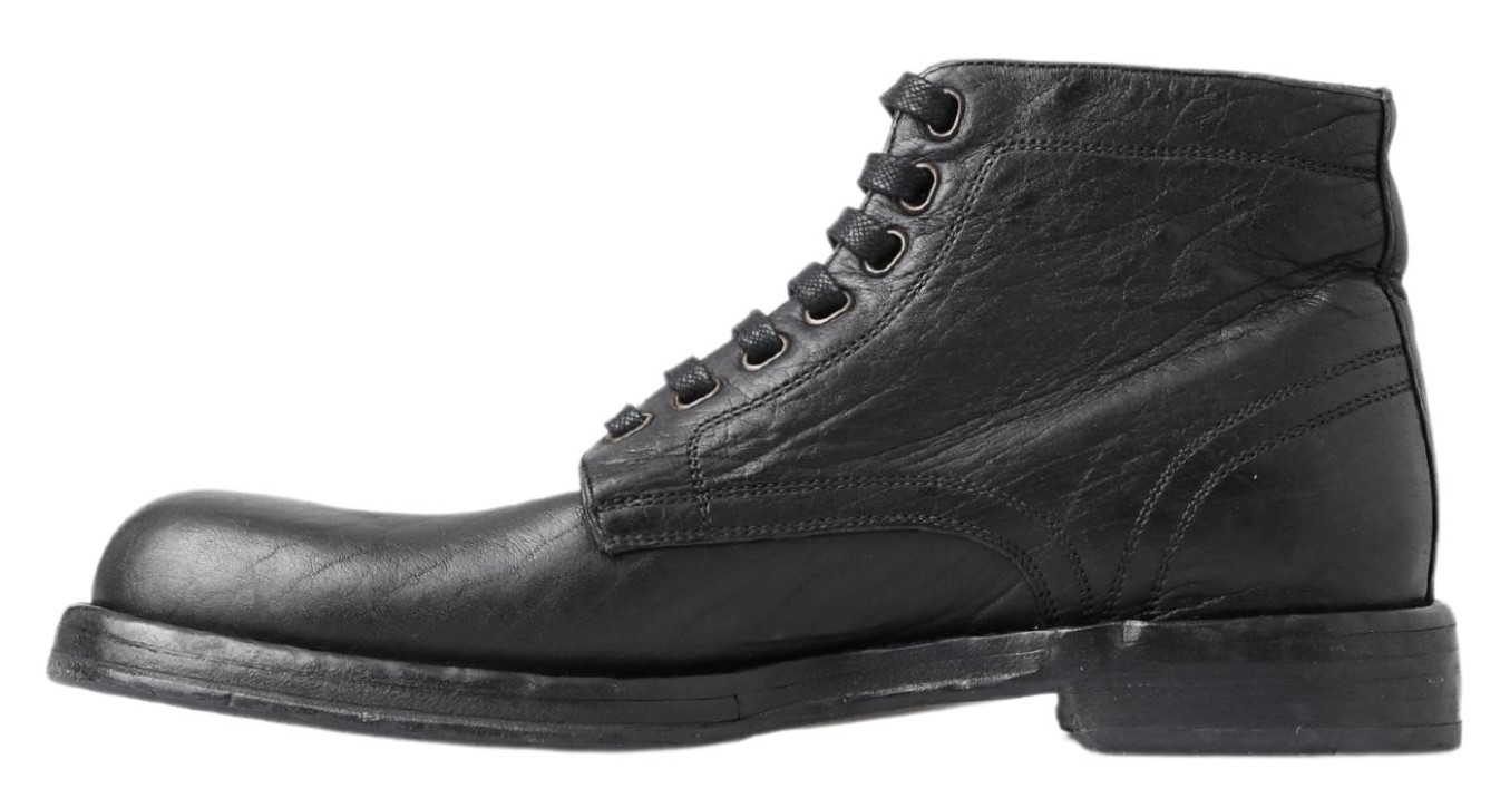 4282713.jpg Equisite Black Lace-Up Leather Boots - Image 2