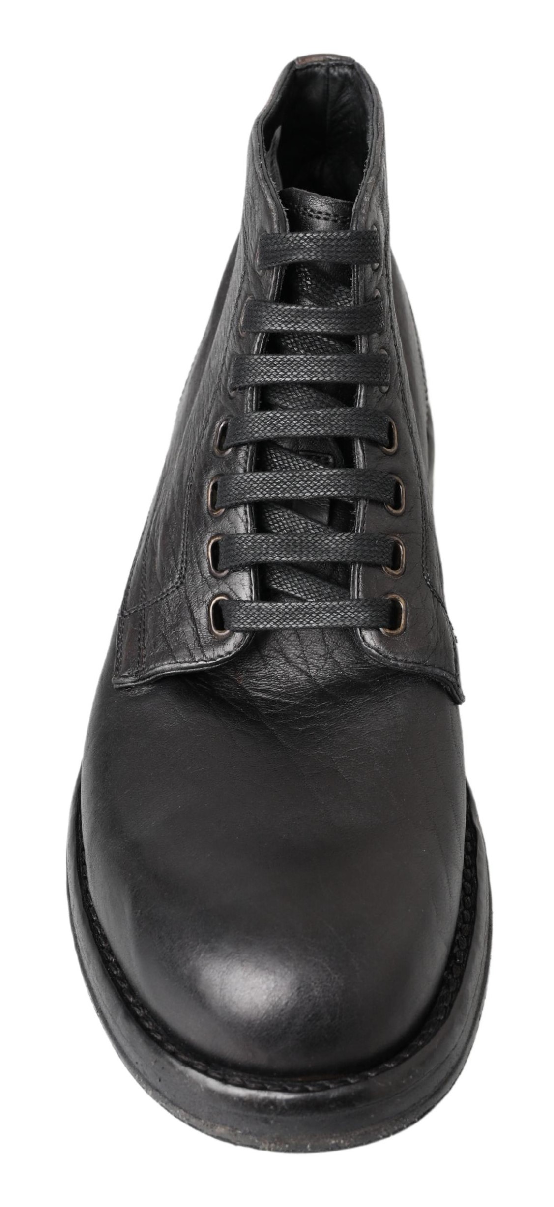 4282715.jpg Equisite Black Lace-Up Leather Boots - Image 4