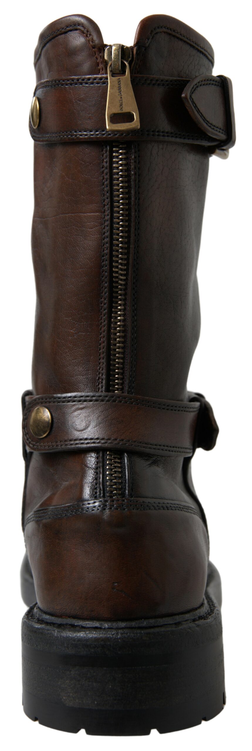 Untitled design - 102 Elegant Brown Leather Mid-Calf Biker Boots - Image 6