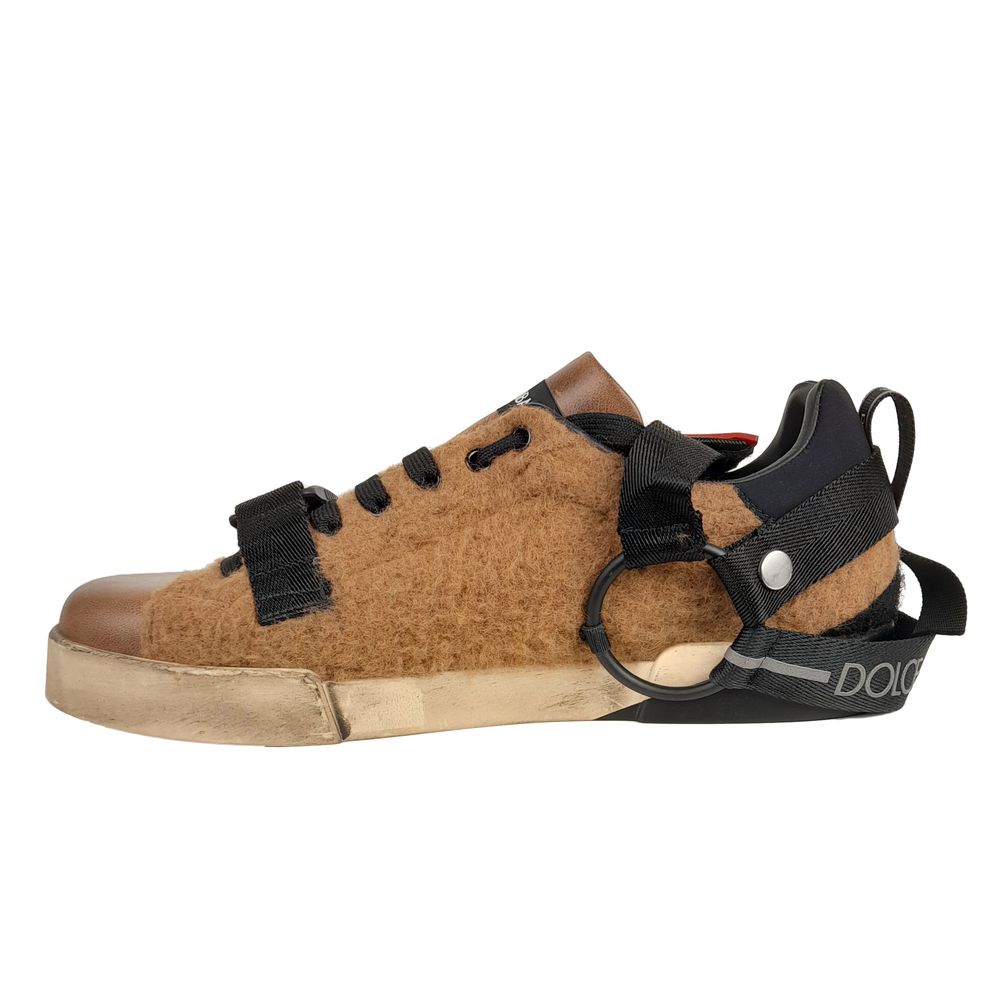 4304345.jpg Elegant Low-Top Leather Wool Sneakers in Brown - Image 2