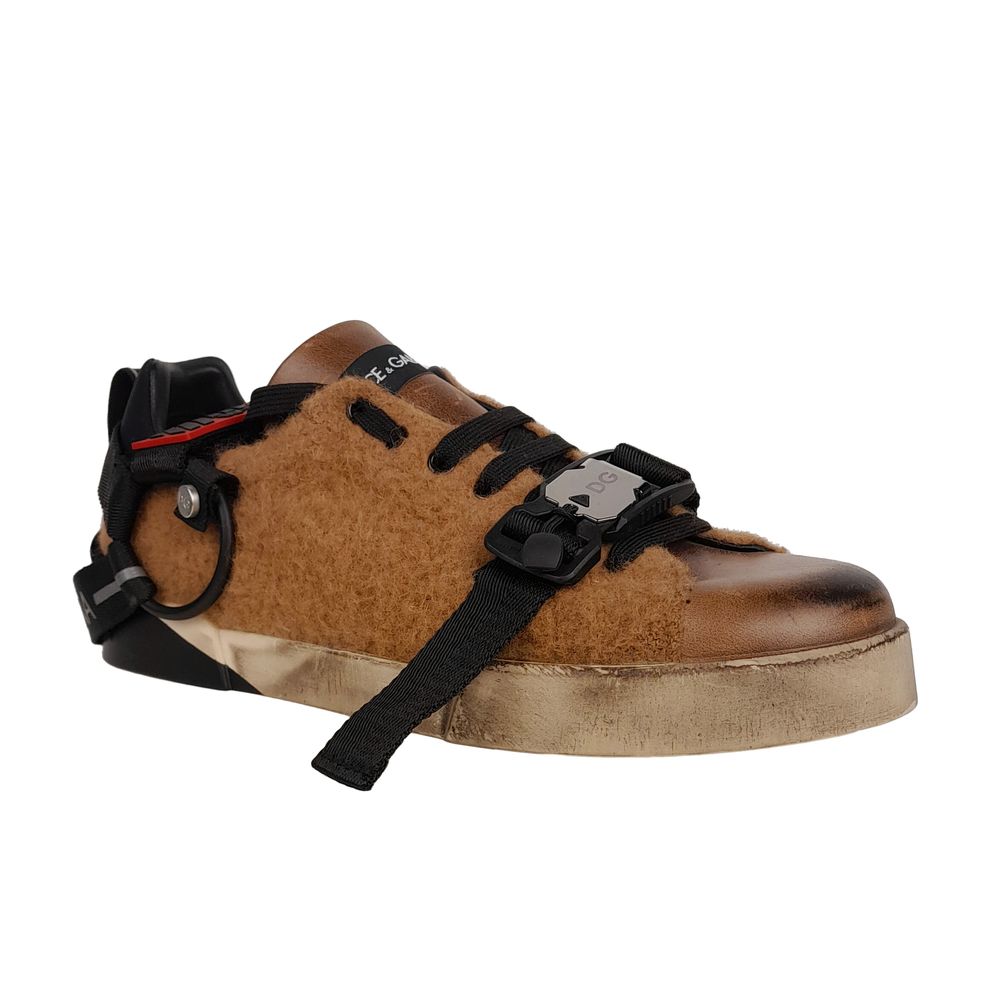 4304354.jpg Elegant Low-Top Leather Wool Sneakers in Brown - Image 3