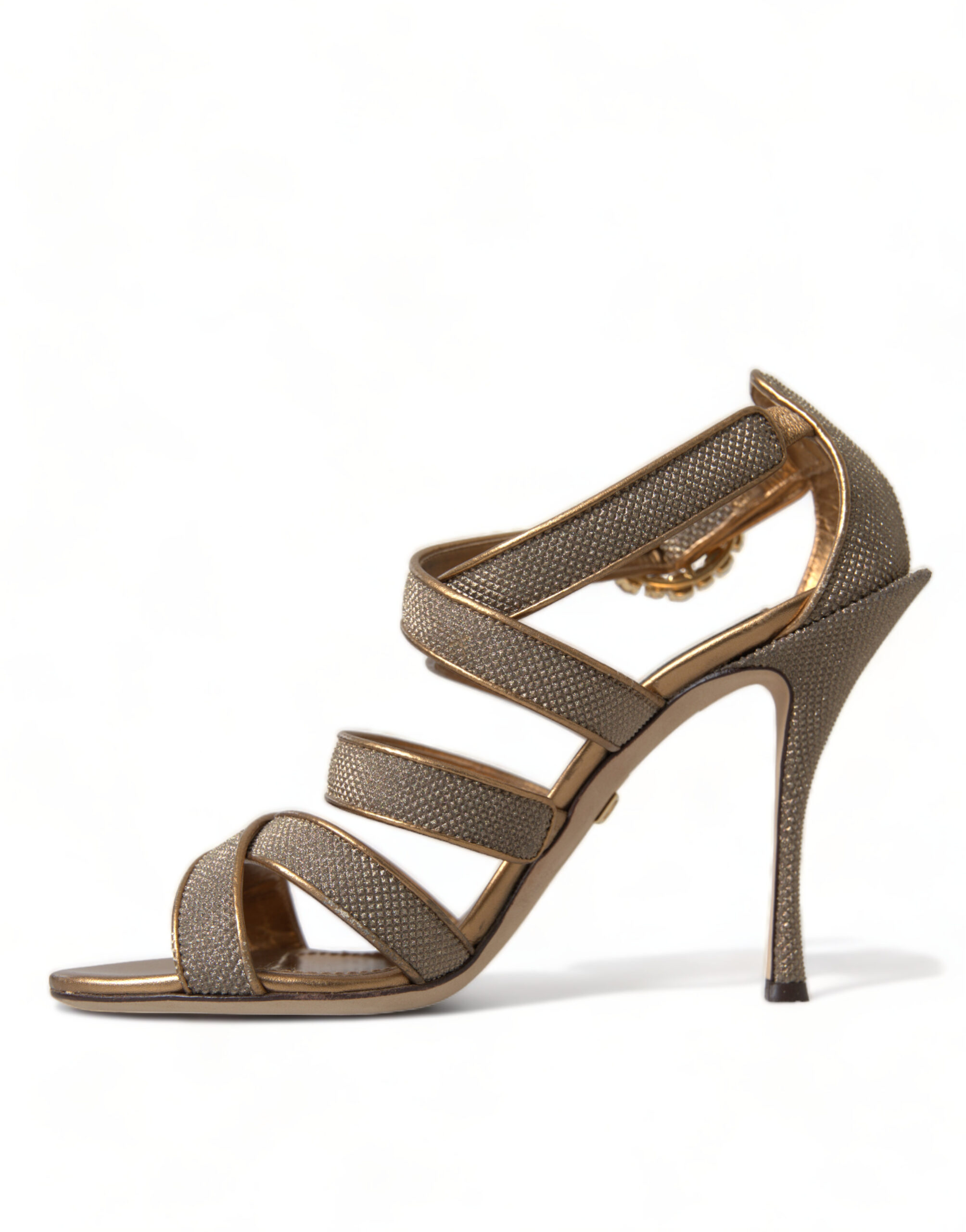 4322412.jpg Bronze Crystal Stiletto Heels Sandals - Image 4