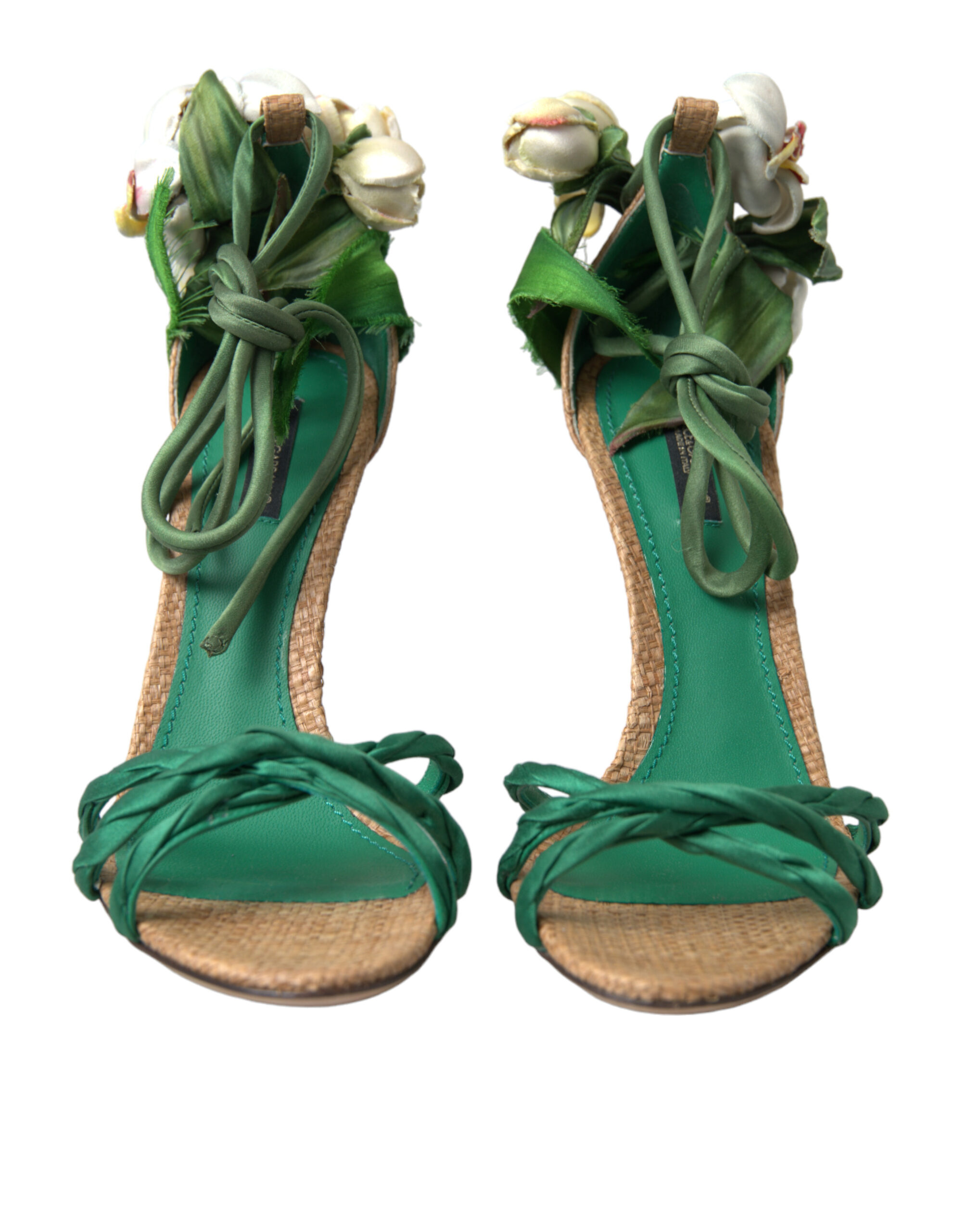 4322416.jpg Emerald Elegance Satin Heels - Image 2