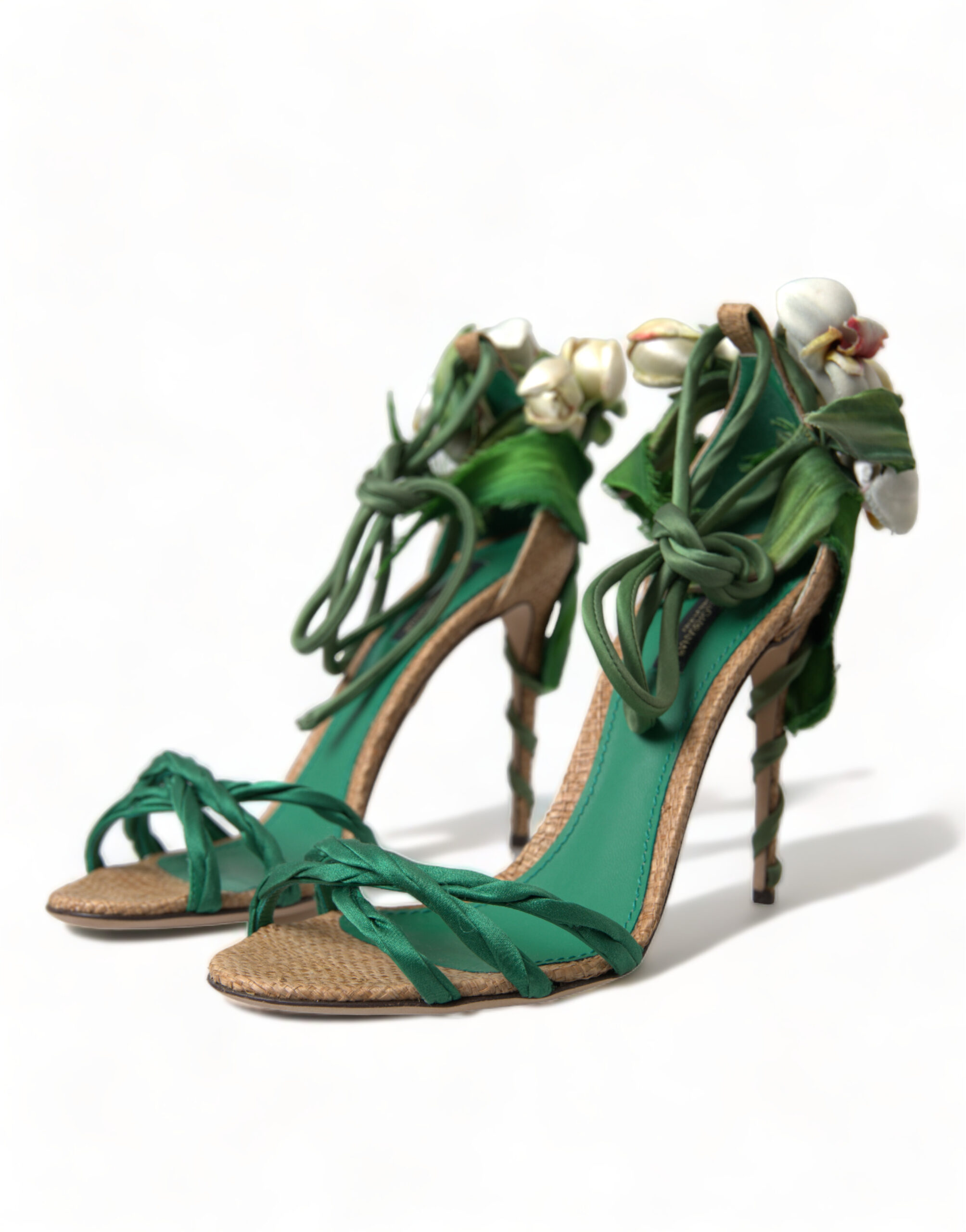 4322417.jpg Emerald Elegance Satin Heels - Image 3