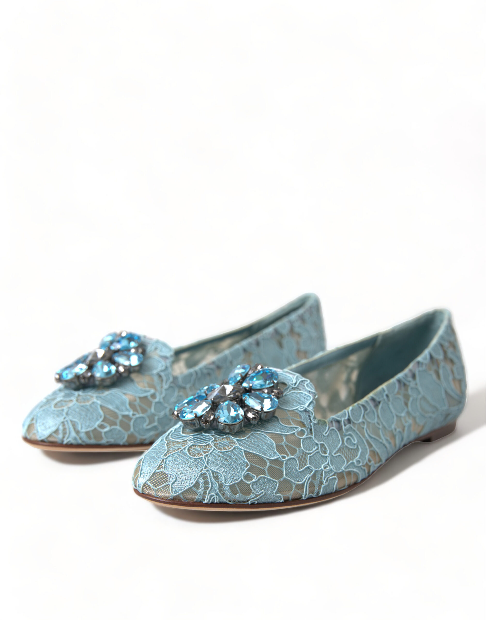 4322554.jpg Elegant Floral Lace Aqua Vally Flats - Image 3